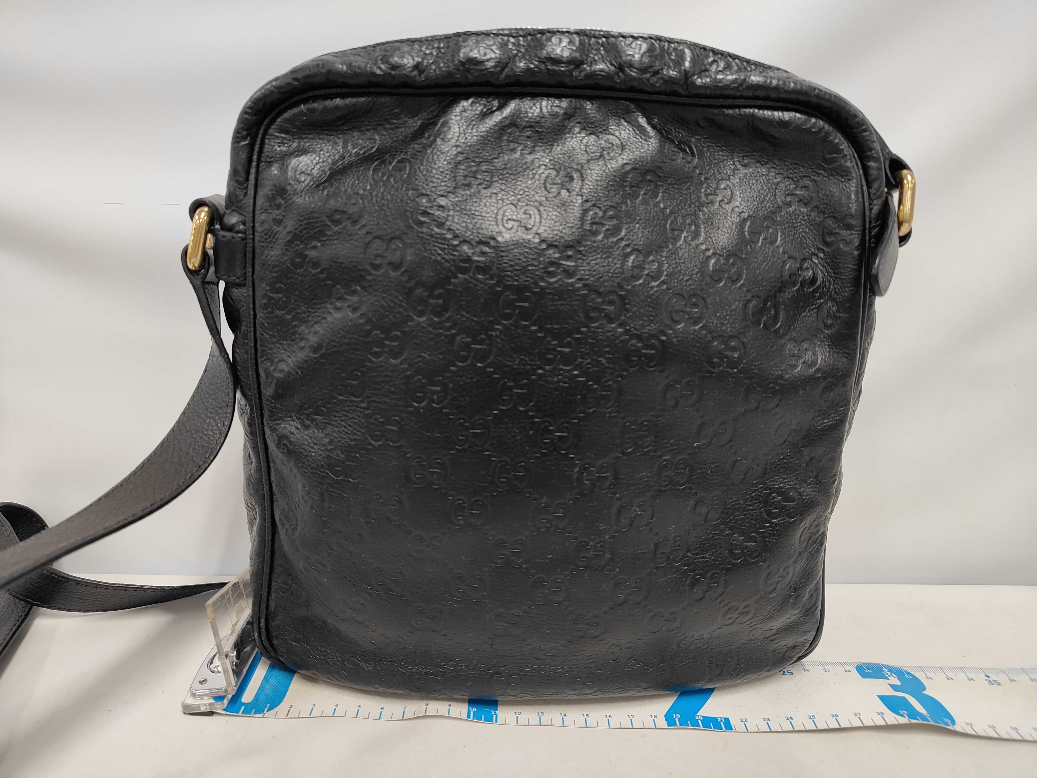 Guccissima Leather Shoulder Bag, Black, Serial Numbered Shoulder Bag — view 2