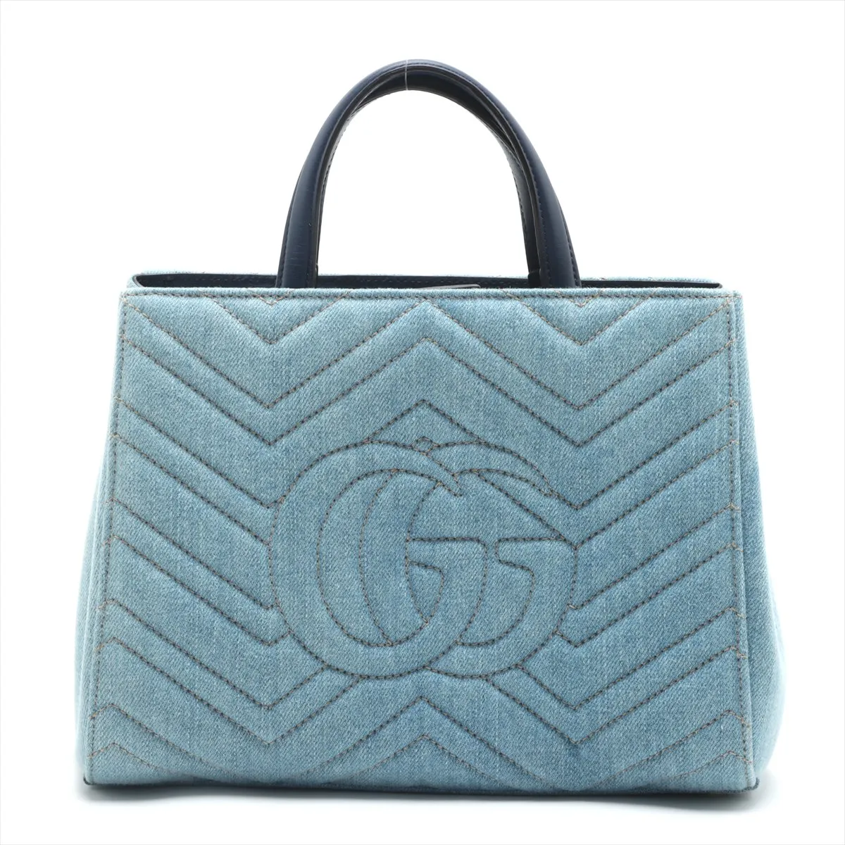 GG Marmont Denim x Leather 2WAY Handbag Blue 448054 — view 2