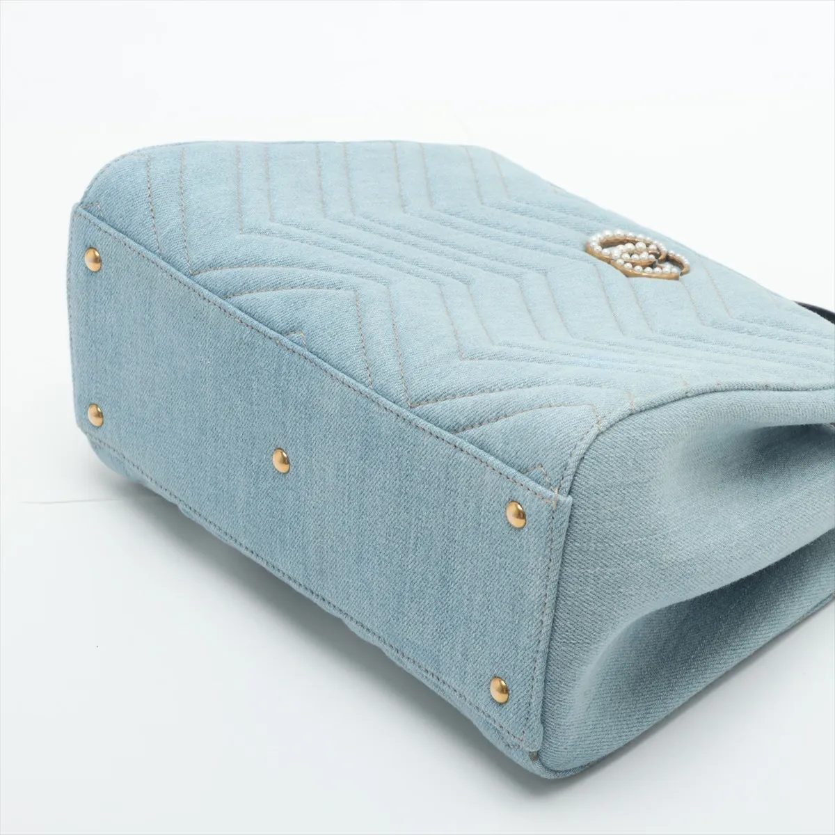 GG Marmont Denim x Leather 2WAY Handbag Blue 448054 — view 3