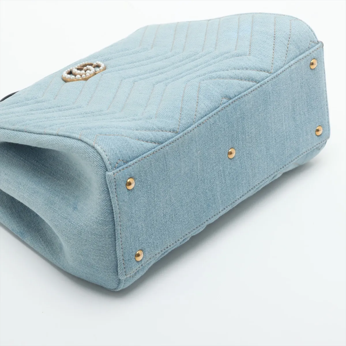 GG Marmont Denim x Leather 2WAY Handbag Blue 448054 — view 4