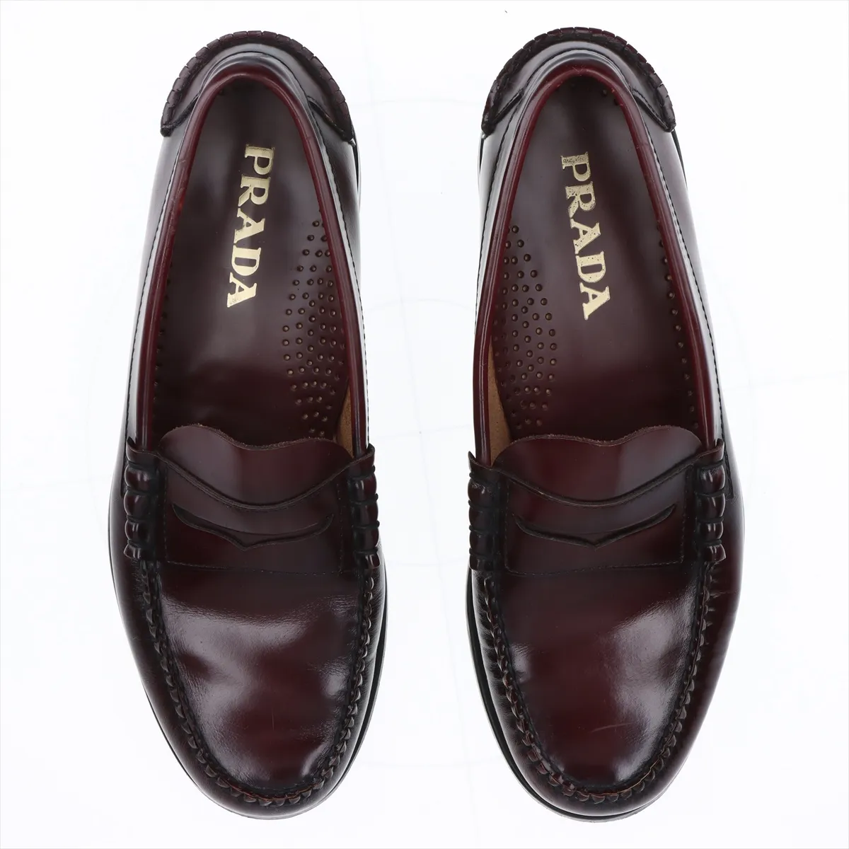 Leather Loafers, Size 7, Men's, Bordeaux, 2DB015, Coin Loafers — view 7