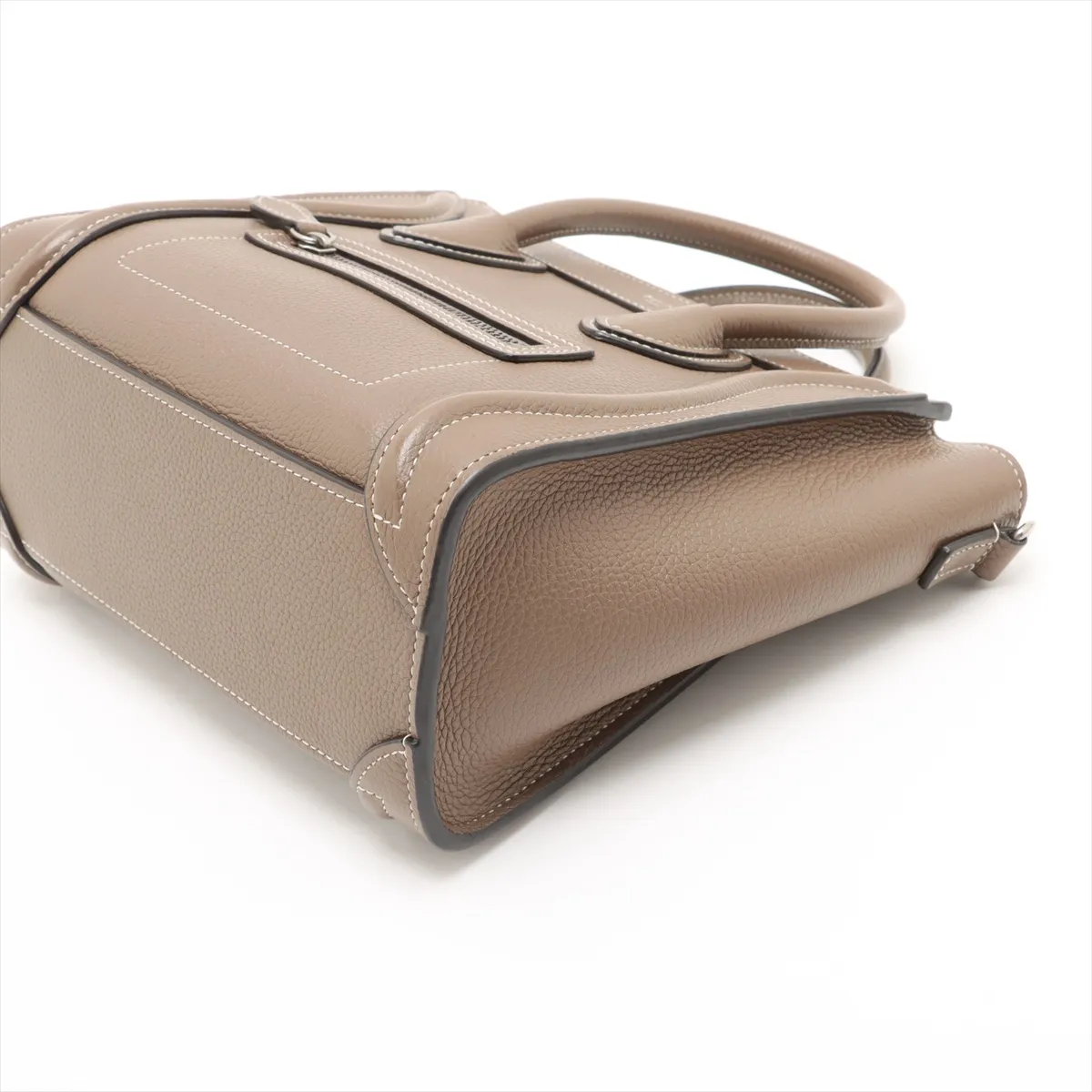 Luggage Nano Shopper Leather 2WAY Handbag Greige — view 3