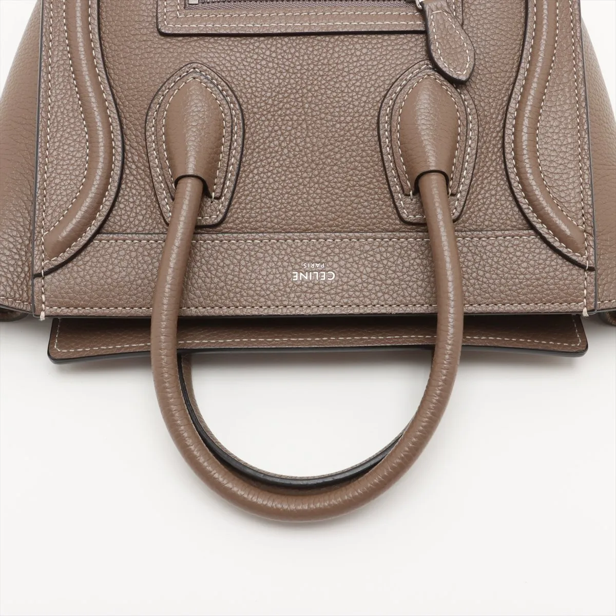 Luggage Nano Shopper Leather 2WAY Handbag Greige — view 5