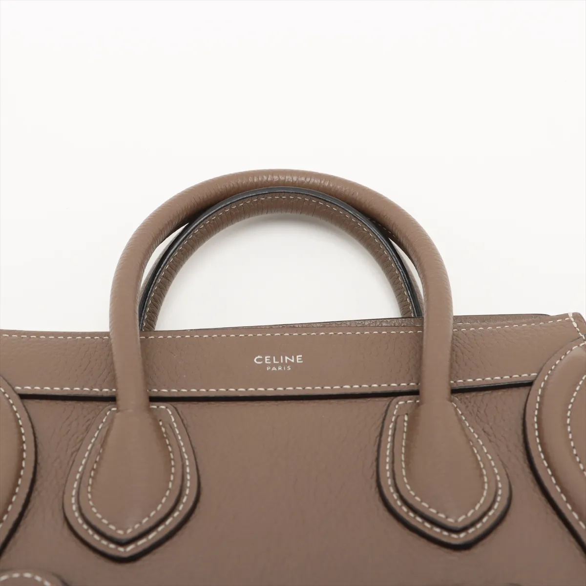 Luggage Nano Shopper Leather 2WAY Handbag Greige — view 6
