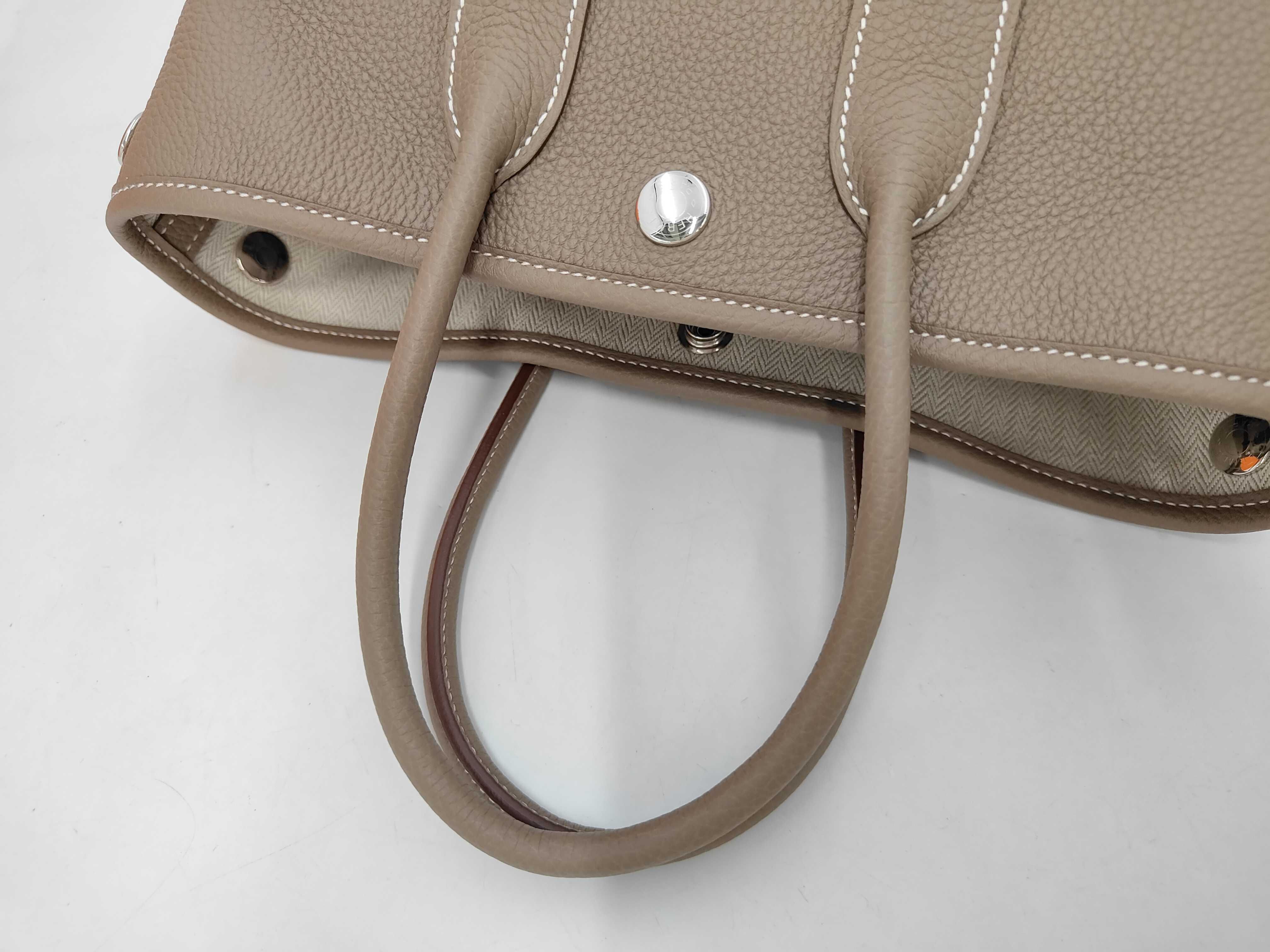 Garden Party Neo Etoupe Togo Silver Hardware K Stamp Handbag — view 5