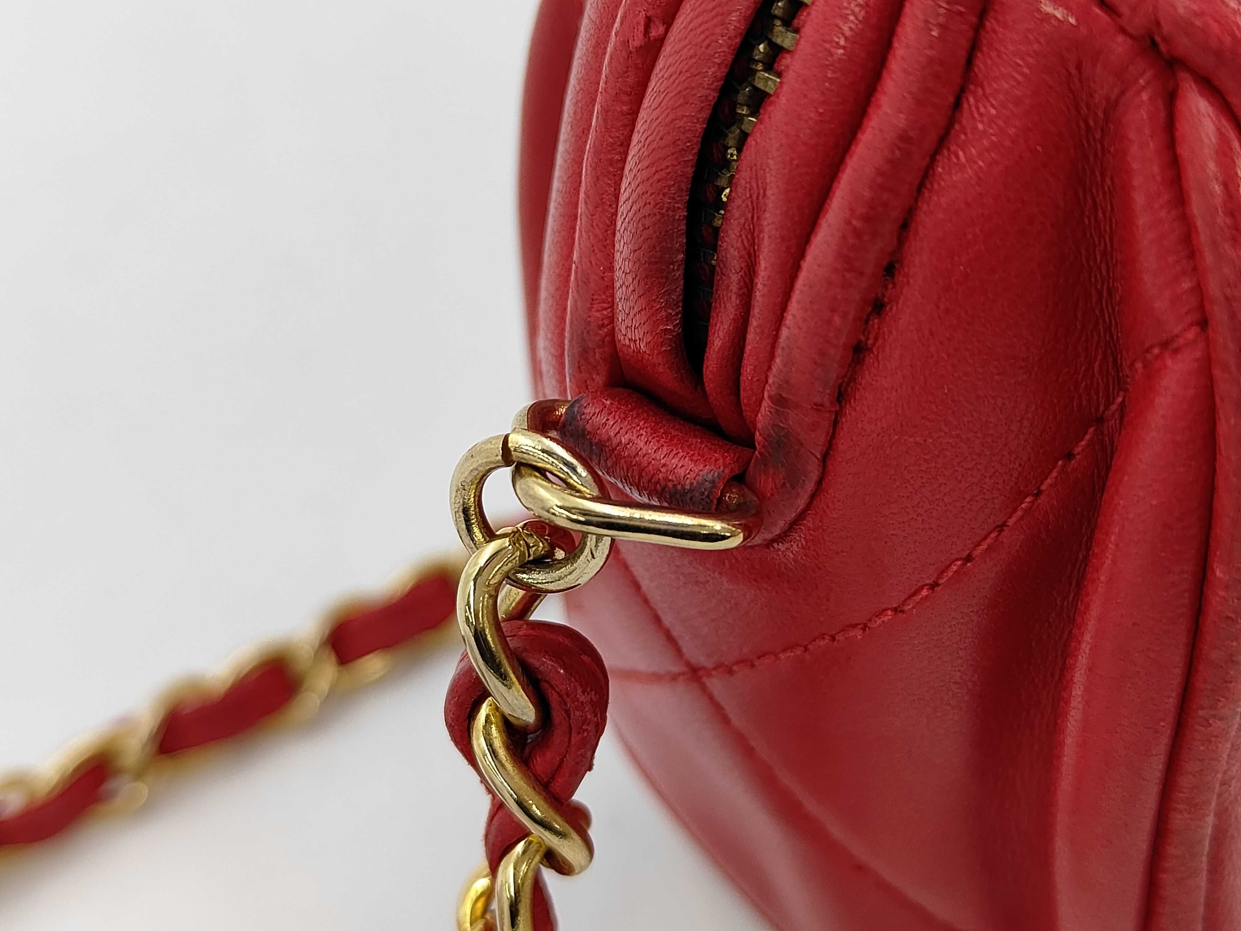Matelassé Lambskin Fringe Shoulder Bag (Red with Gold Hardware, Serial Number 0) — view 7