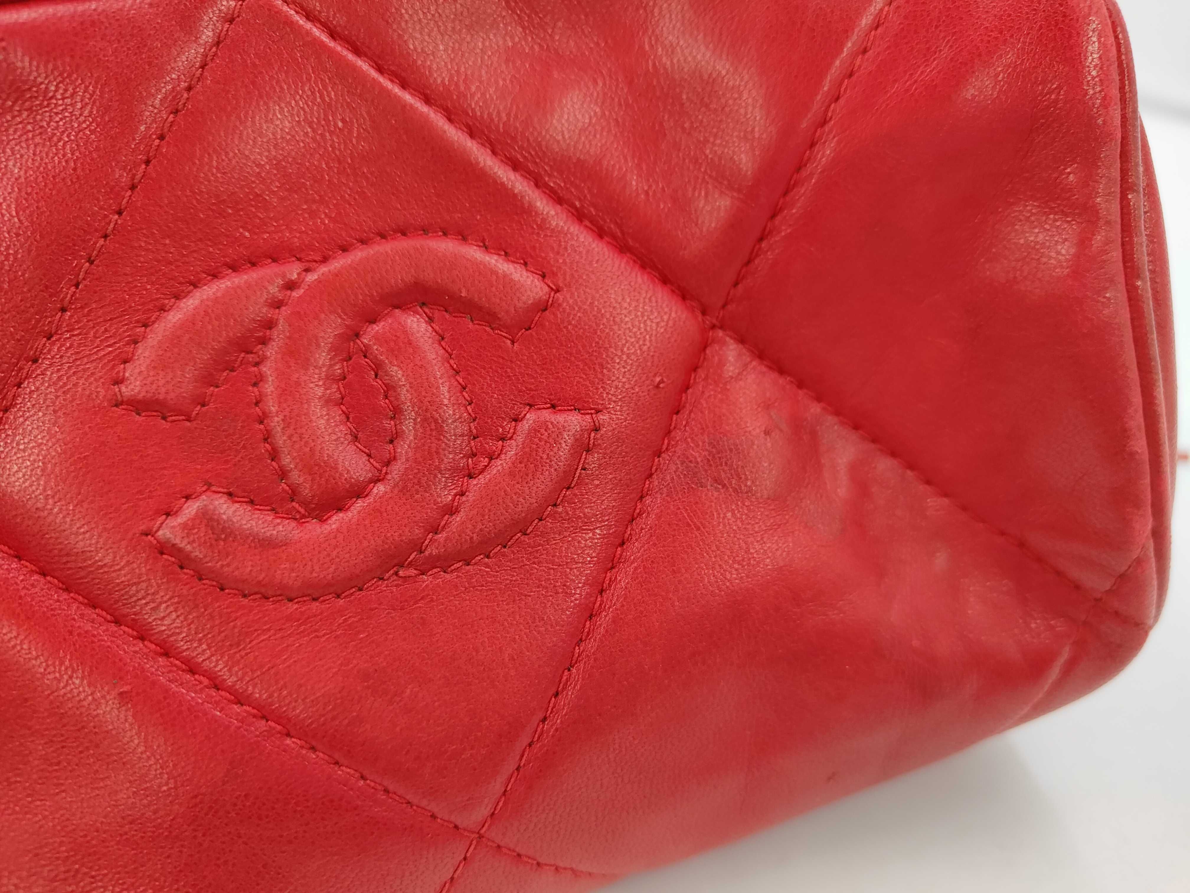 Matelassé Lambskin Fringe Shoulder Bag (Red with Gold Hardware, Serial Number 0) — view 8