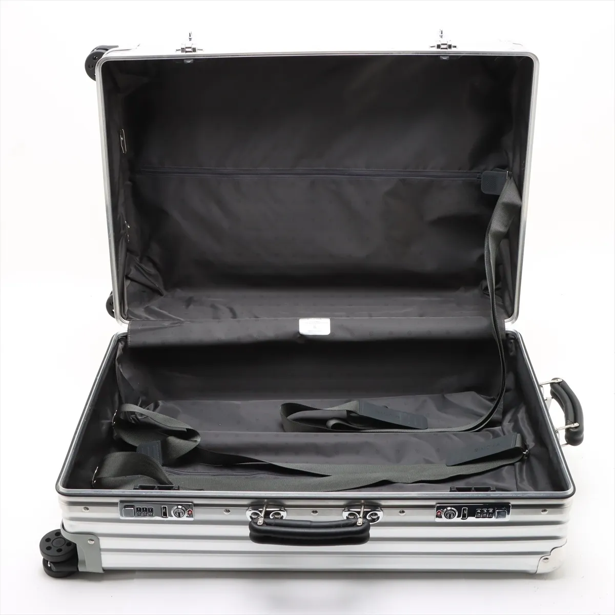 [Individually packaged] Rimowa Check-in M Aluminum Carry Case, Silver, Combination Lock: Left 000, Right 321, Pouch core broken — view 5