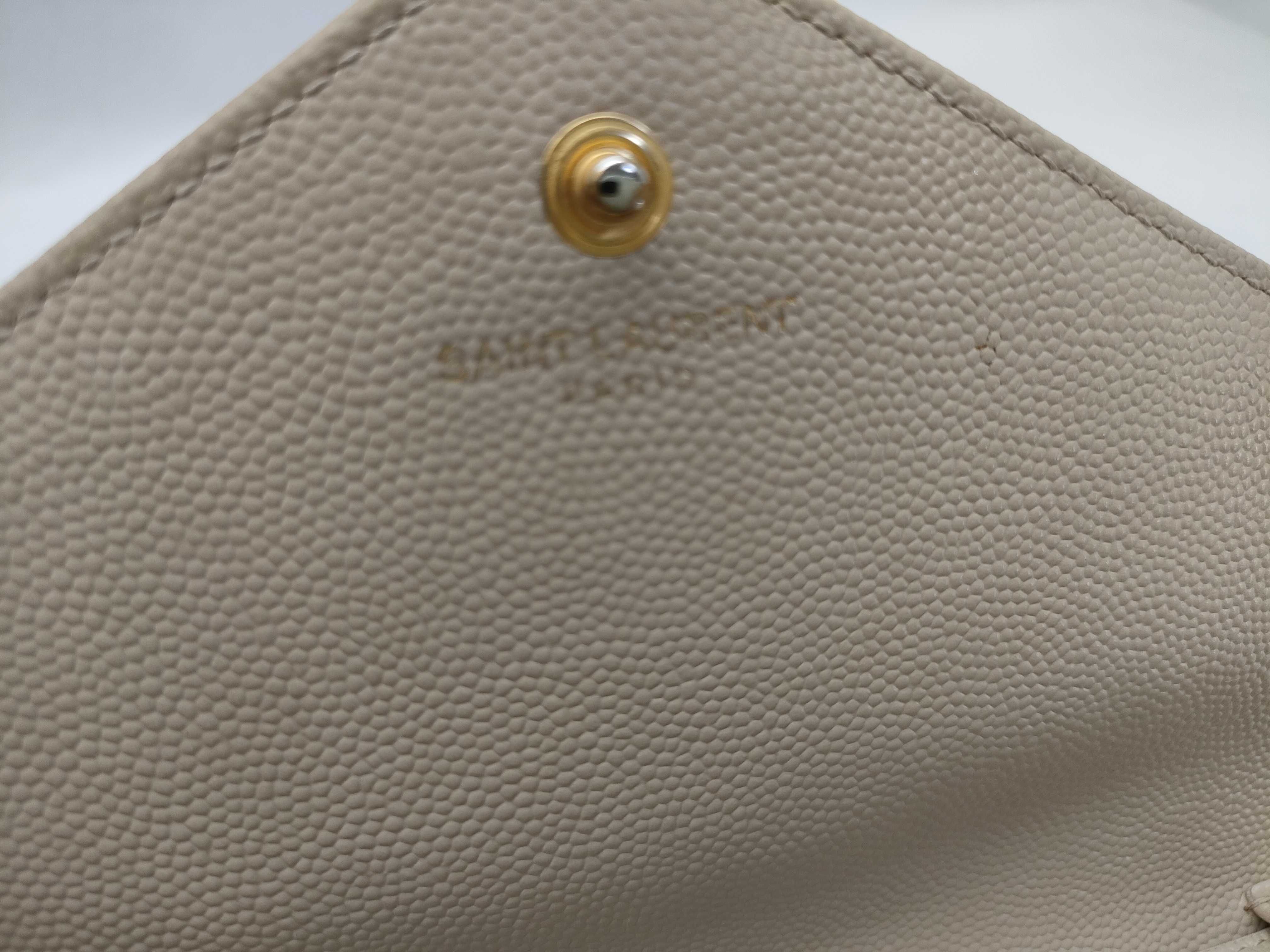 Cassandra Leather Chain Wallet Beige 377828 Shoulder Bag — view 11
