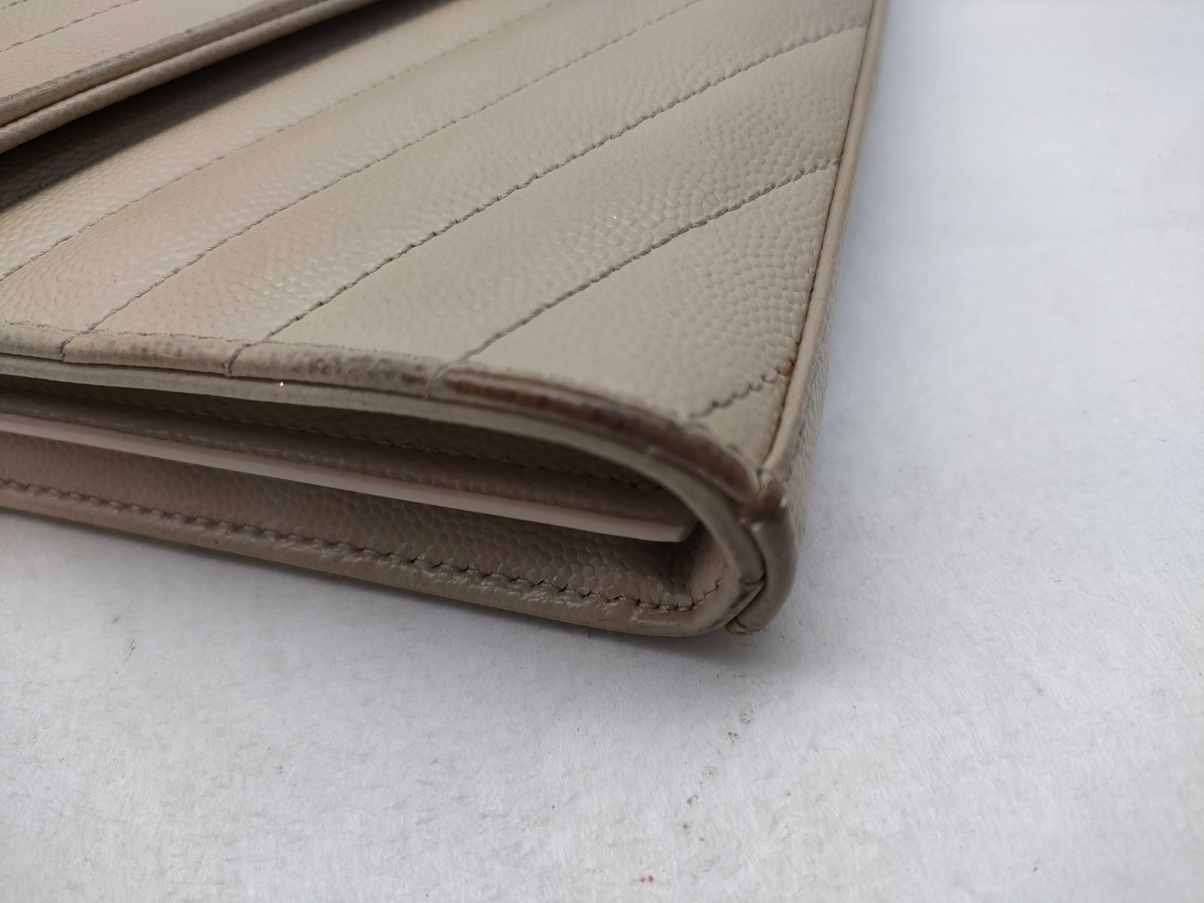 Cassandra Leather Chain Wallet Beige 377828 Shoulder Bag — view 6