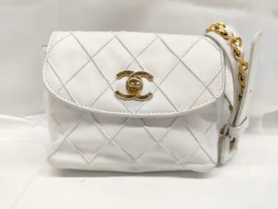 Lambskin Bicolore Waist Pouch Waist Bag White Waist Bag