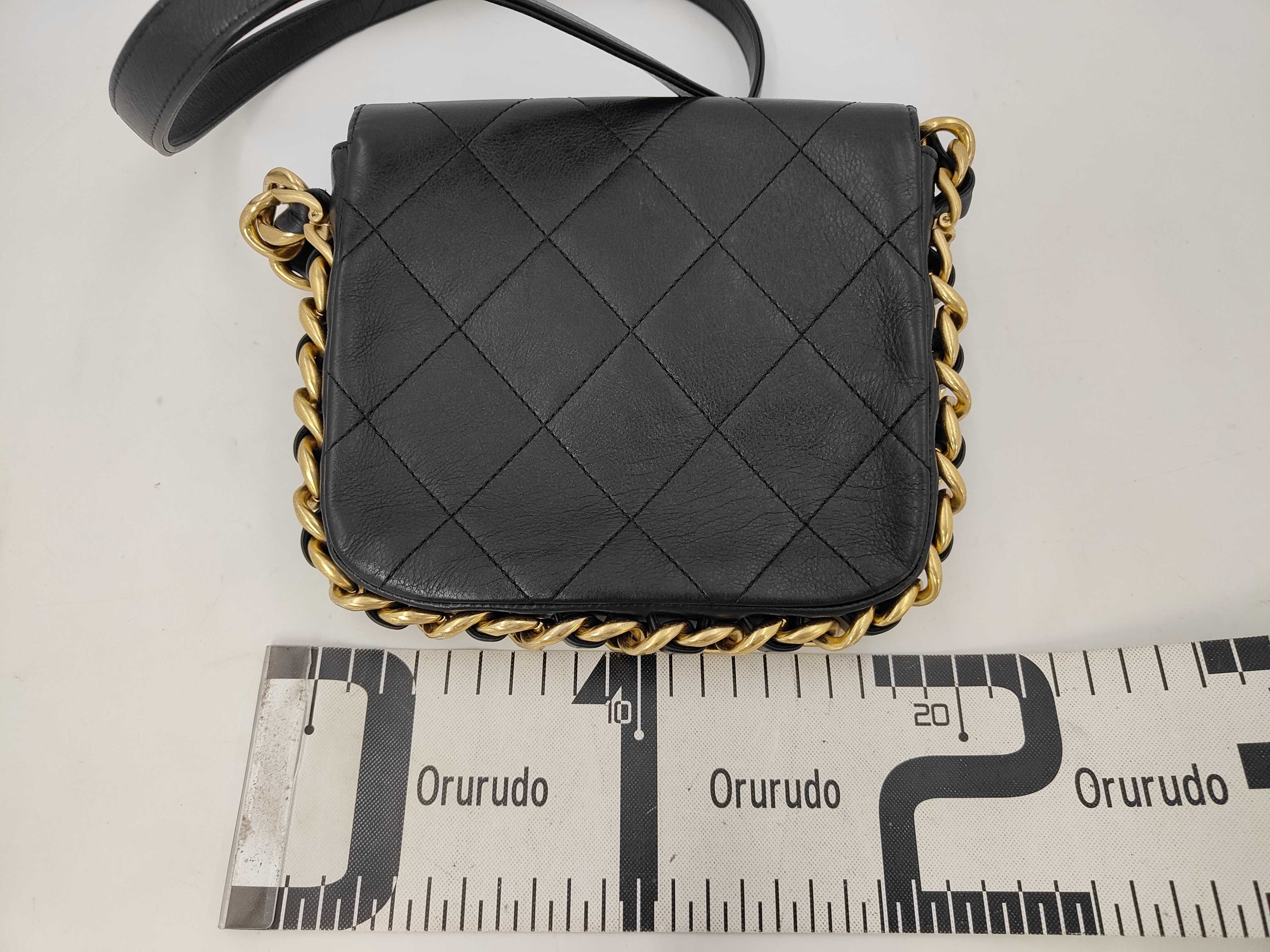 Leather Coco Mark Gold Hardware Shoulder Bag — view 2