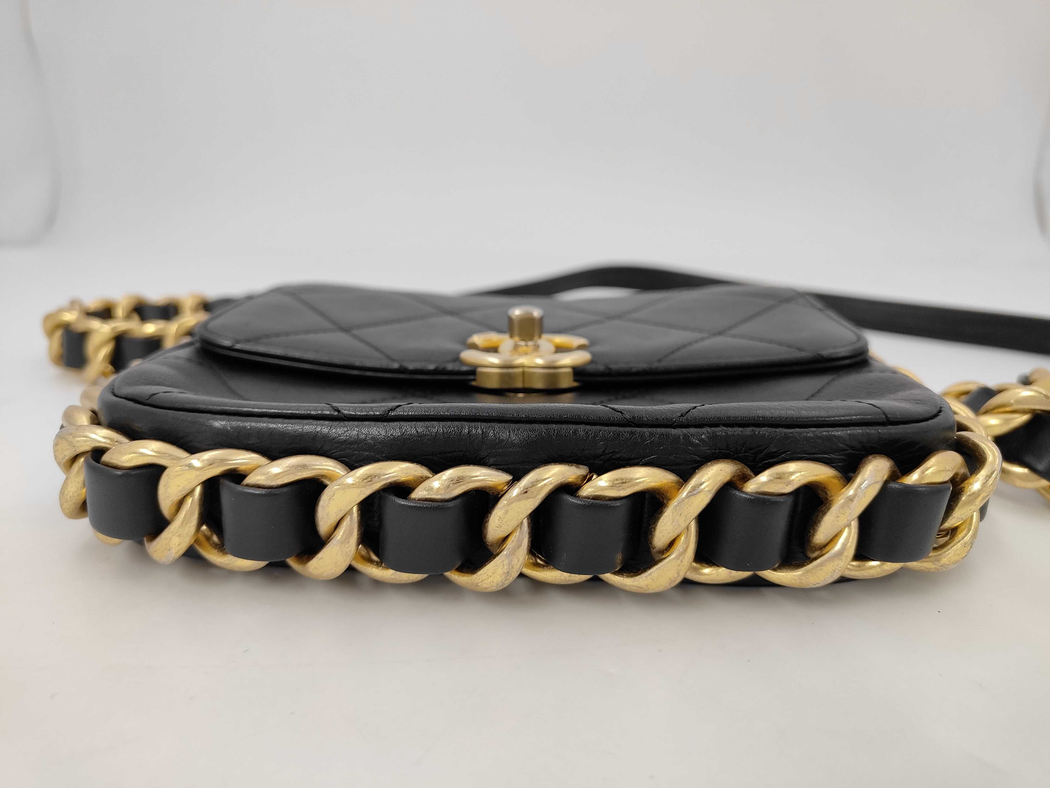 Leather Coco Mark Gold Hardware Shoulder Bag — view 6