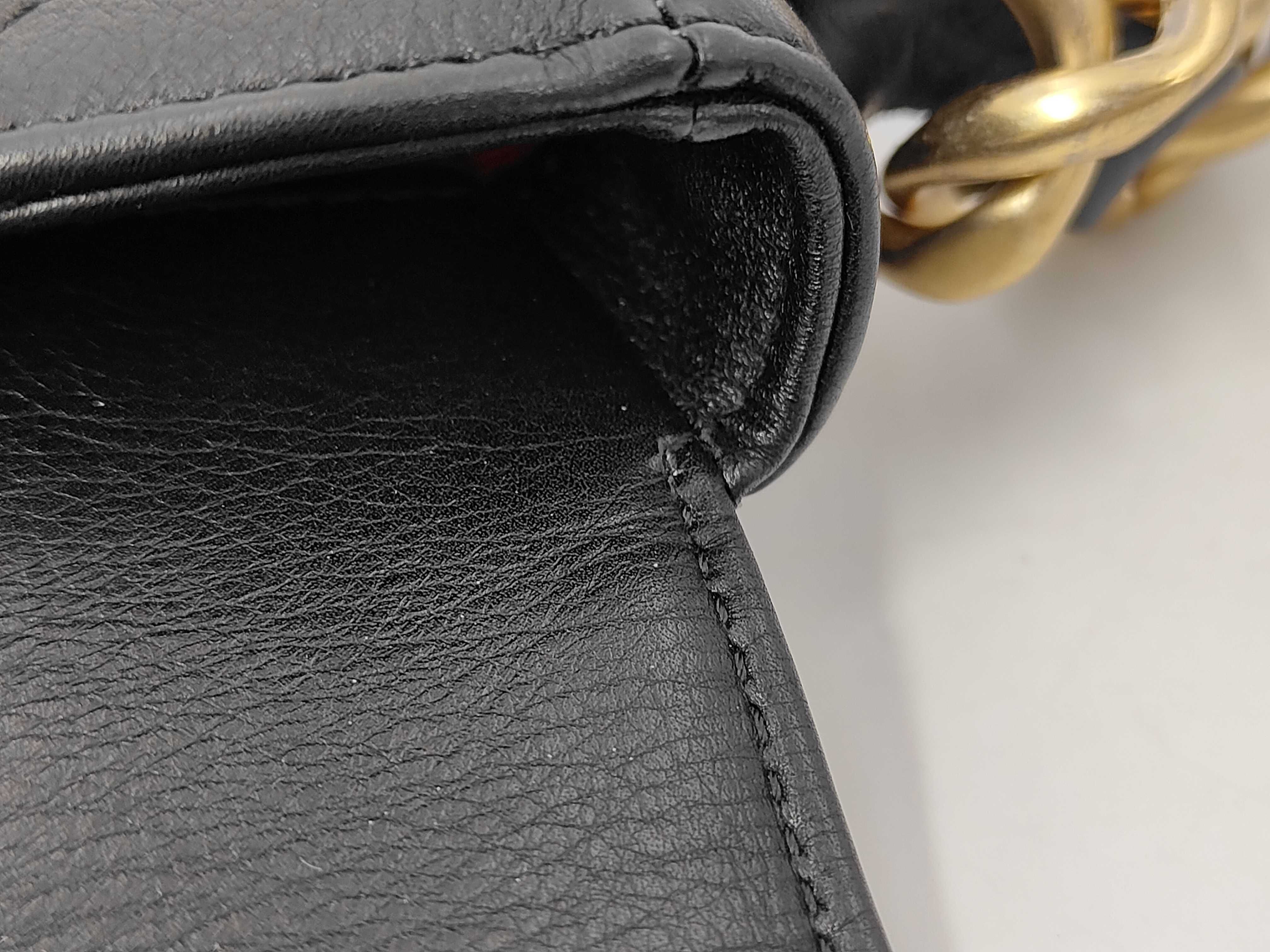 Leather Coco Mark Gold Hardware Shoulder Bag — view 10