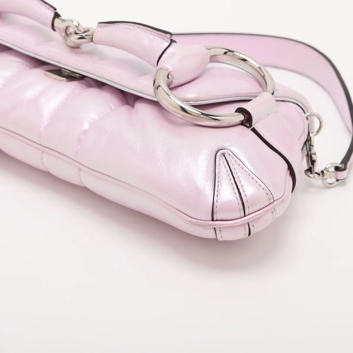 Horsebit 764255 Leather Shoulder Bag Pink Aurora — view 3