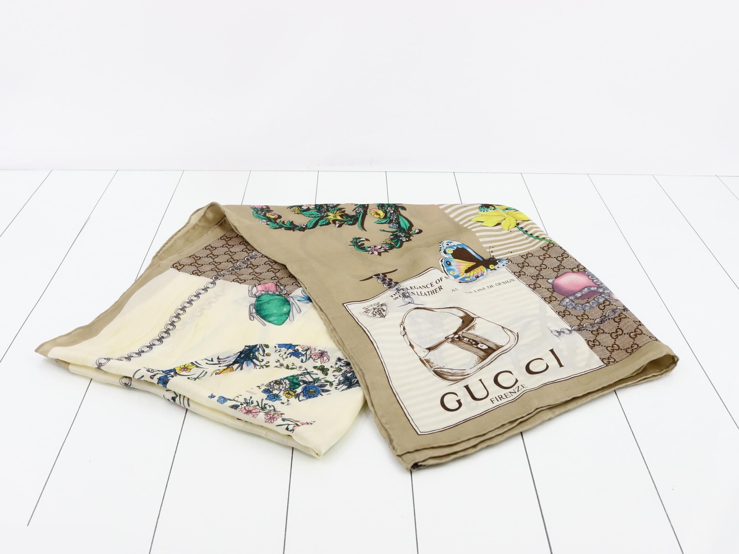 silk scarf, GG pattern, interlocking — view 2