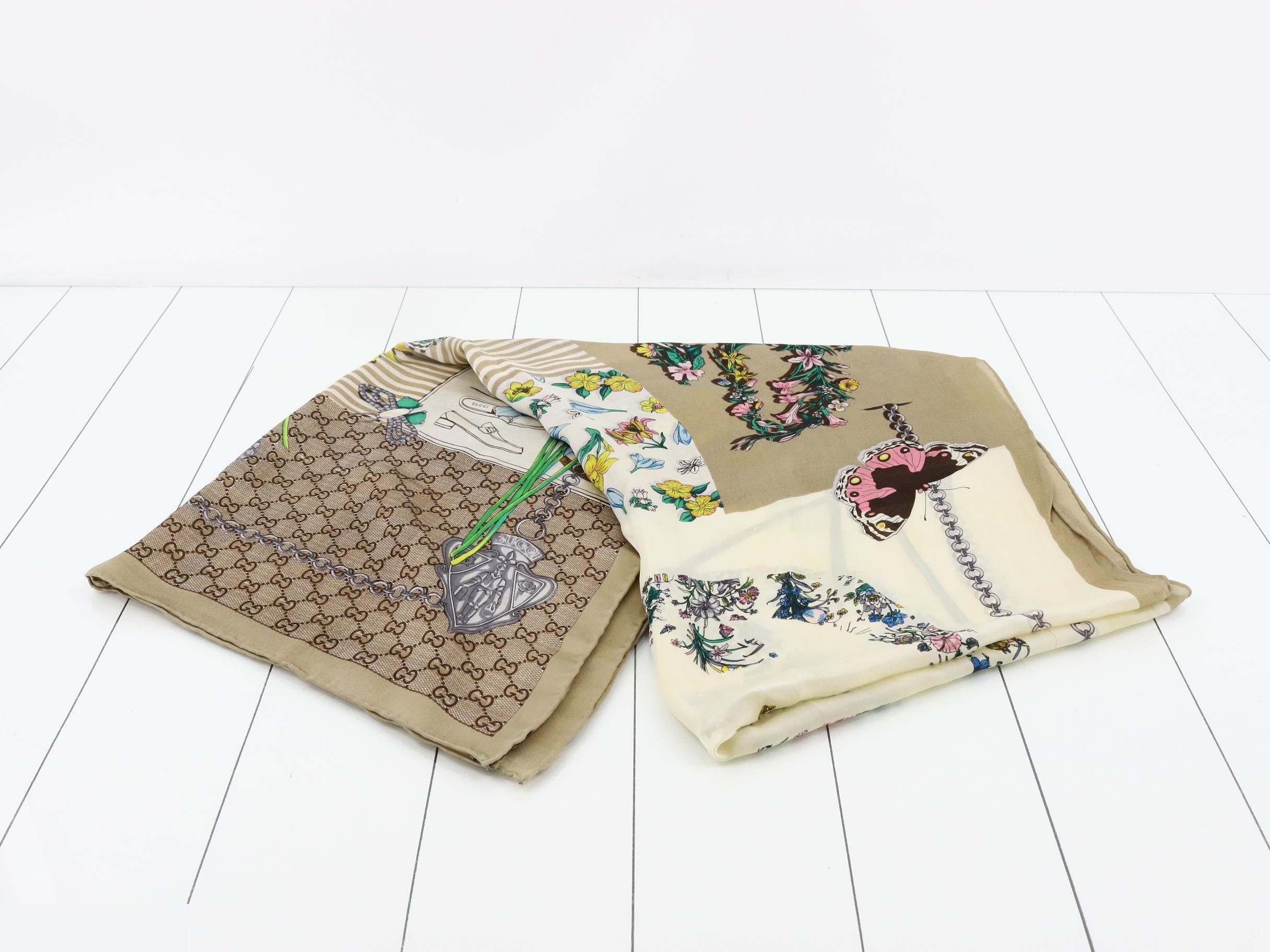 silk scarf, GG pattern, interlocking — view 3