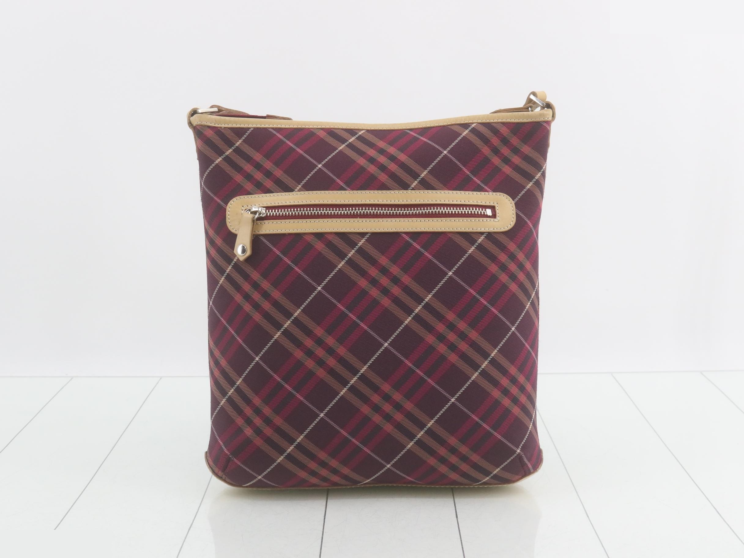 Crossbody shoulder bag, Nova Check pattern, Bordeaux, W29 H31 D4 — view 2