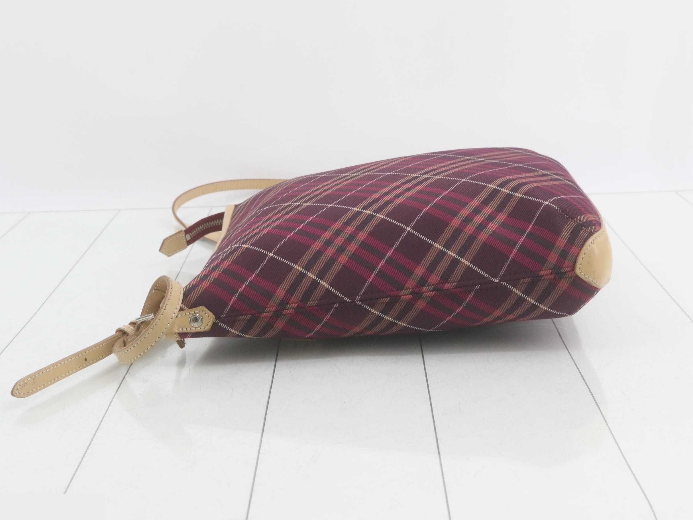 Crossbody shoulder bag, Nova Check pattern, Bordeaux, W29 H31 D4 — view 4