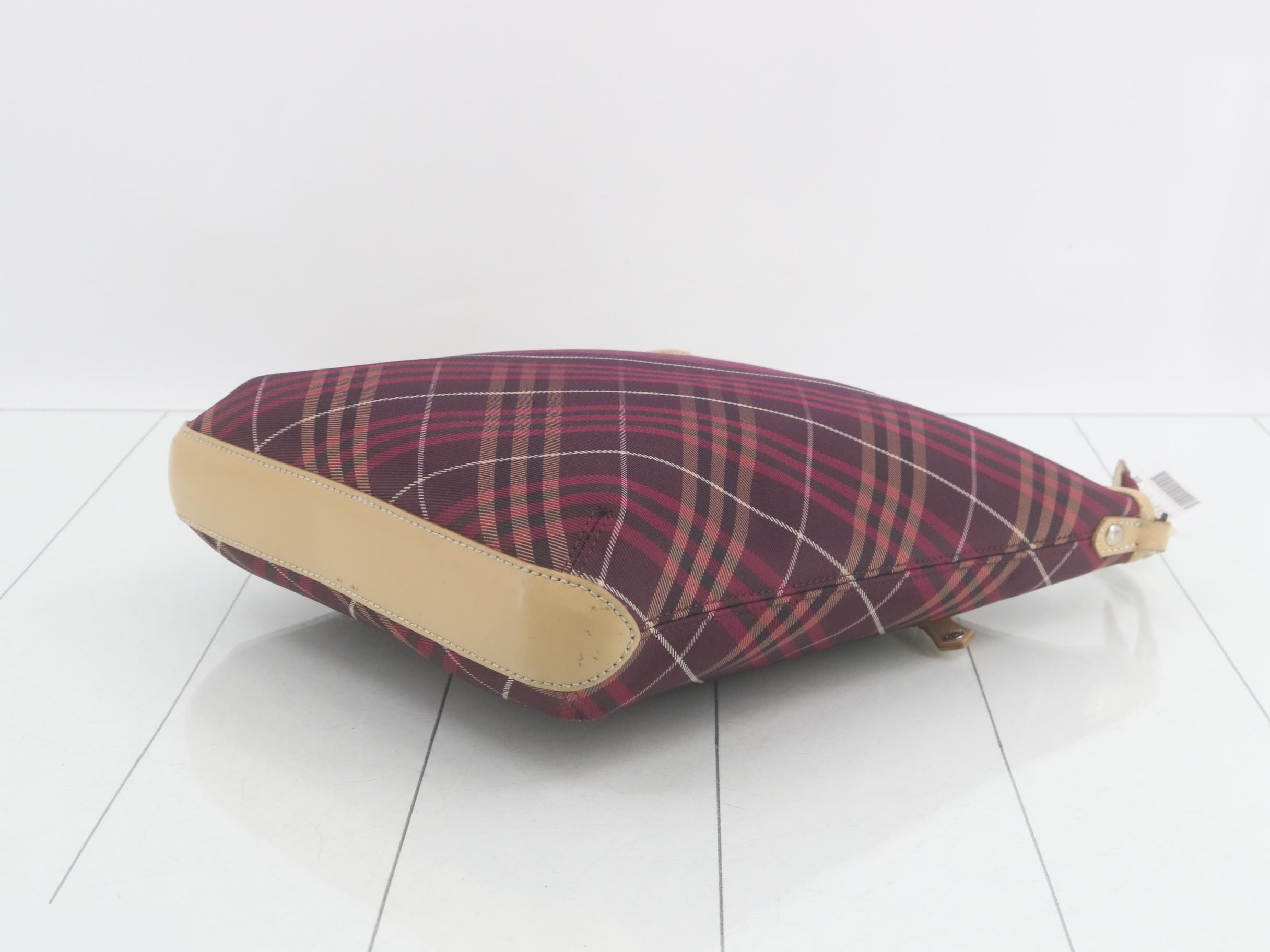 Crossbody shoulder bag, Nova Check pattern, Bordeaux, W29 H31 D4 — view 6