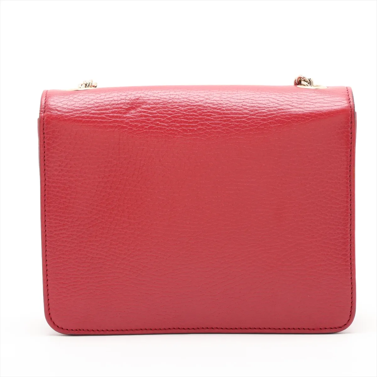 Interlocking G Leather Chain Shoulder Bag, Red, 510304 (Outlet) — view 2