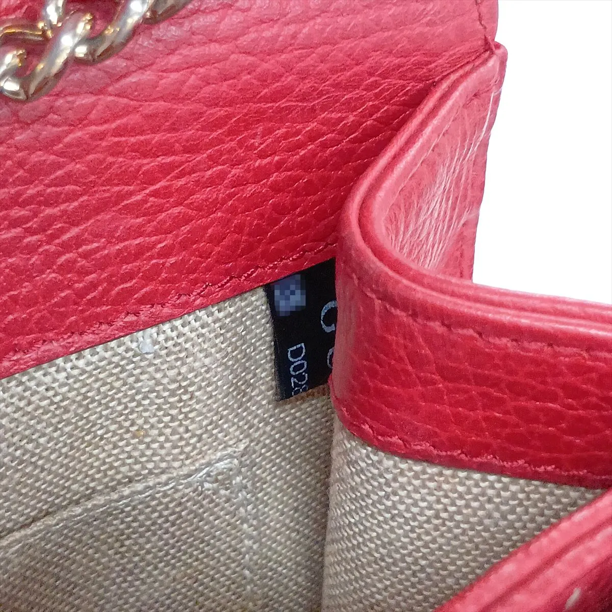 Interlocking G Leather Chain Shoulder Bag, Red, 510304 (Outlet) — view 12