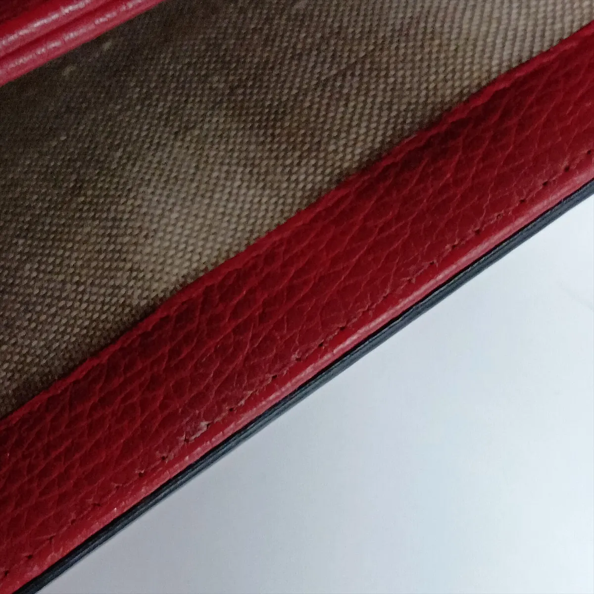 Interlocking G Leather Chain Shoulder Bag, Red, 510304 (Outlet) — view 13