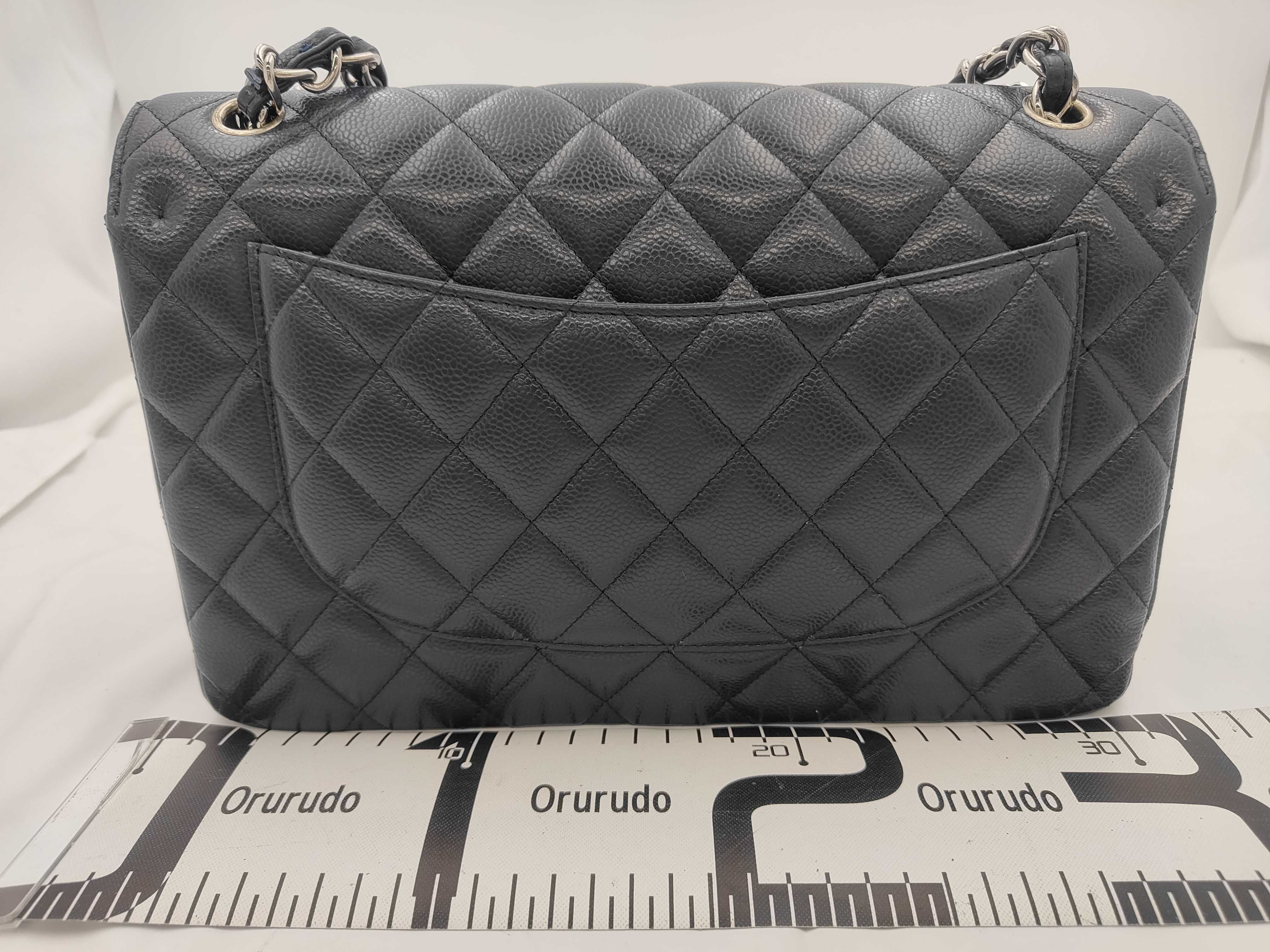 Matelassé 30 Double Flap Caviar Navy Chain Shoulder Bag — view 2