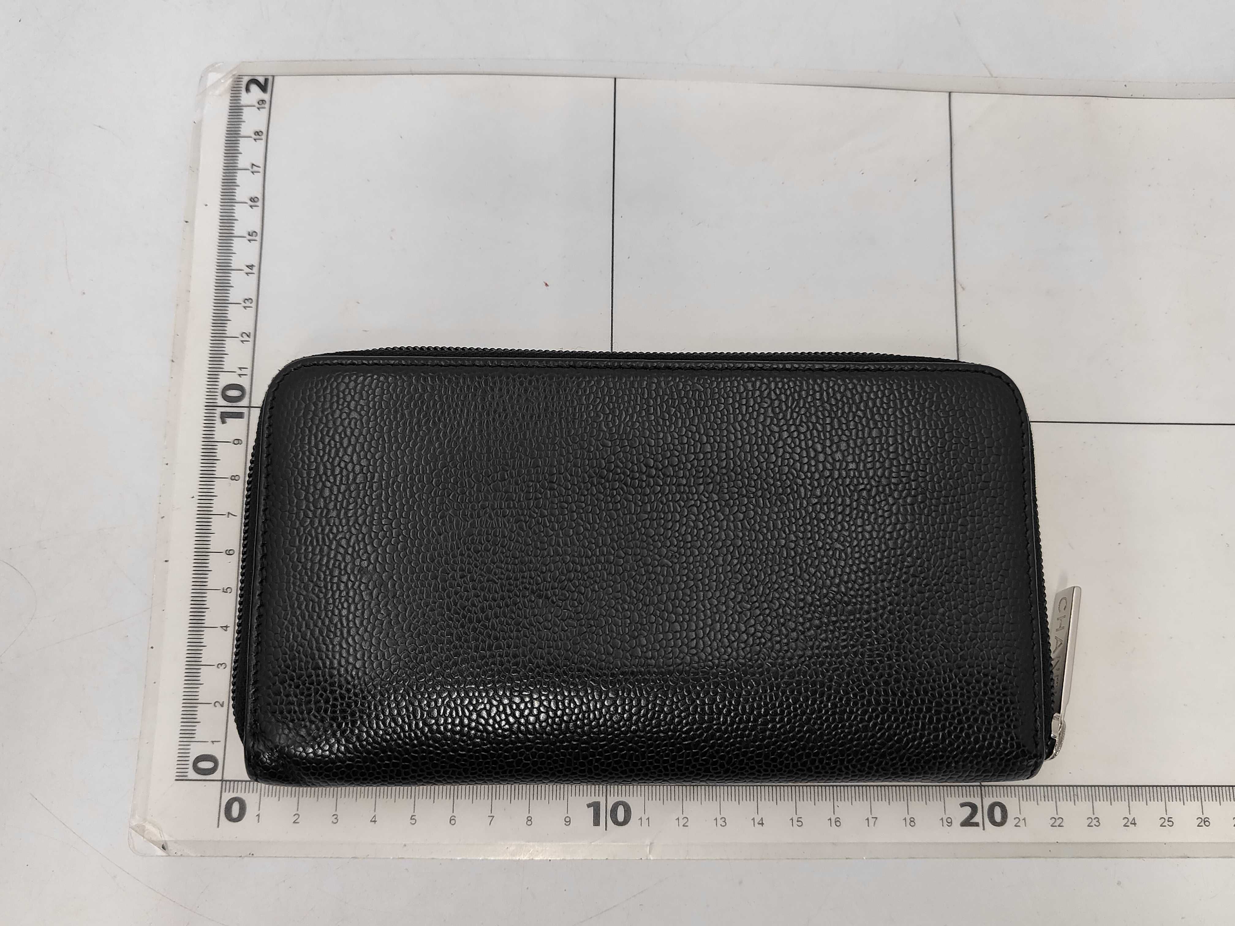 Coco Mark Zippy Wallet, Caviar Leather, Black, Silver Hardware, 22180202, Box & Seal, 19x10x2cm — view 2