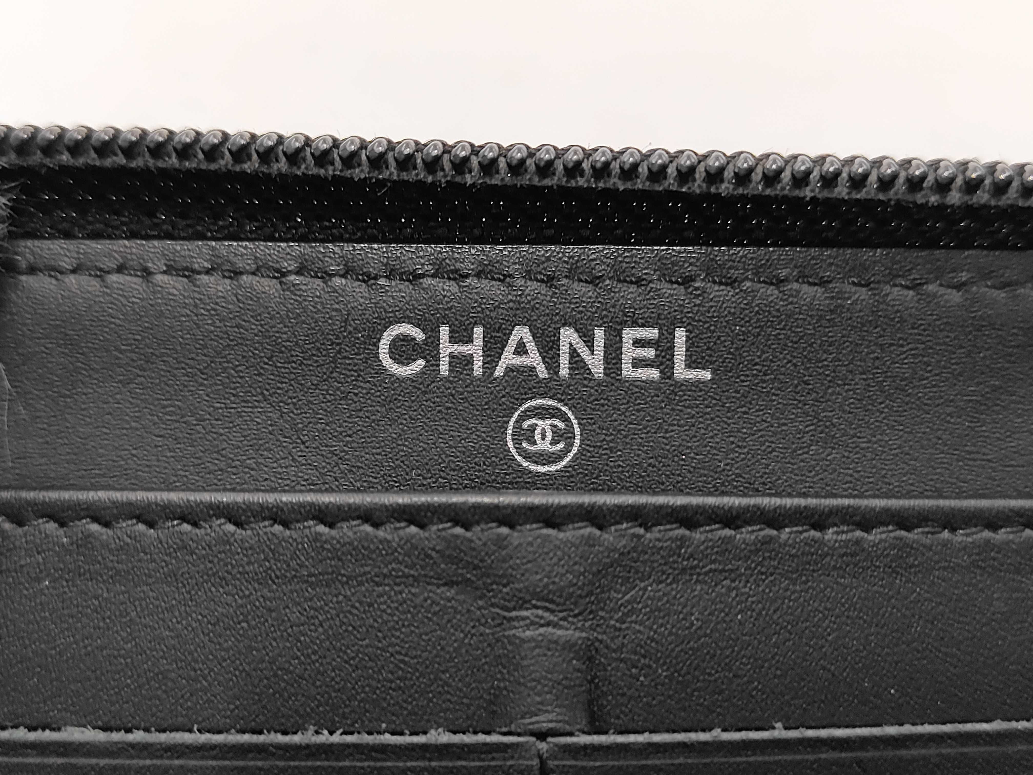 Coco Mark Zippy Wallet, Caviar Leather, Black, Silver Hardware, 22180202, Box & Seal, 19x10x2cm — view 11