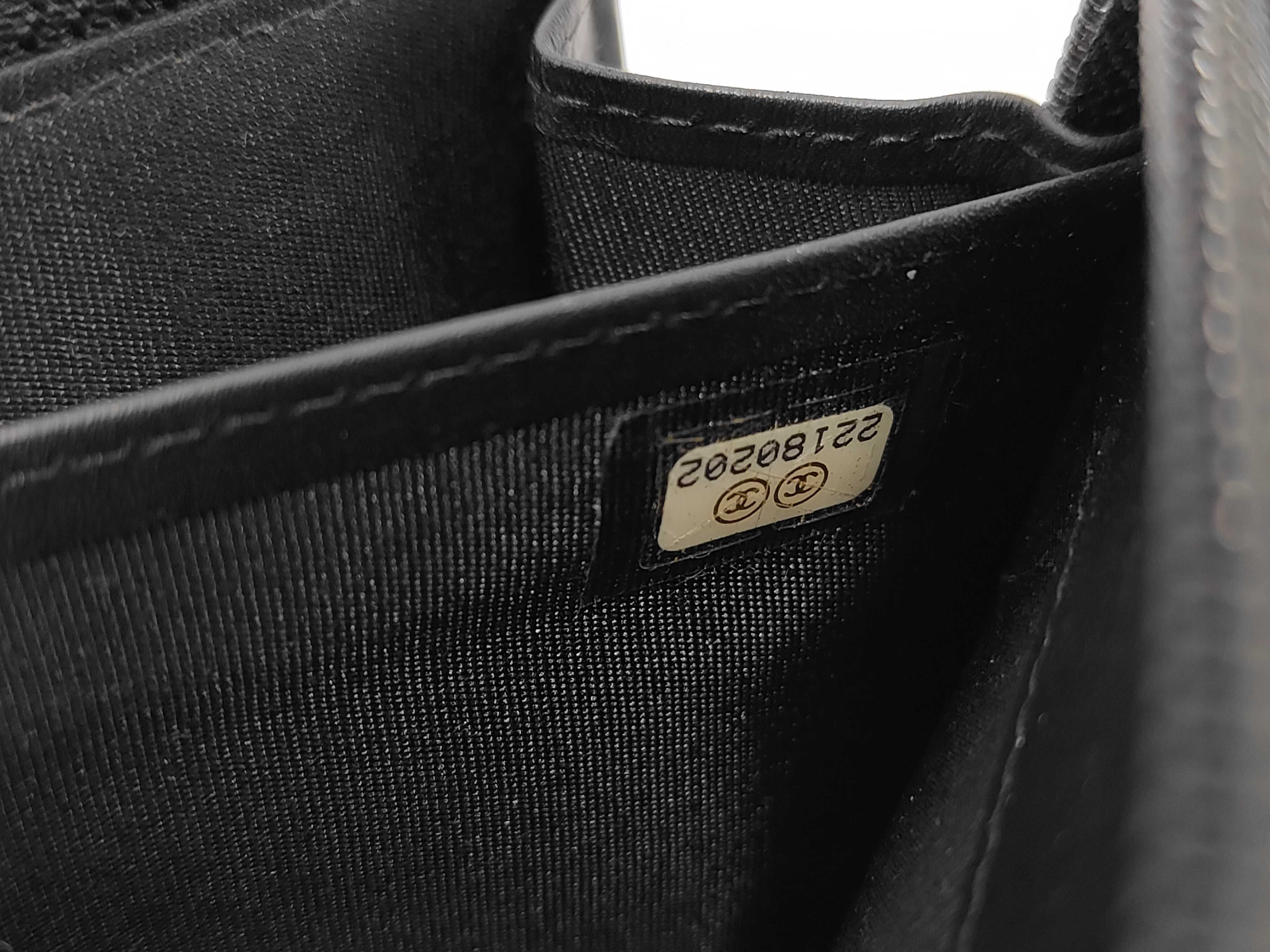 Coco Mark Zippy Wallet, Caviar Leather, Black, Silver Hardware, 22180202, Box & Seal, 19x10x2cm — view 12