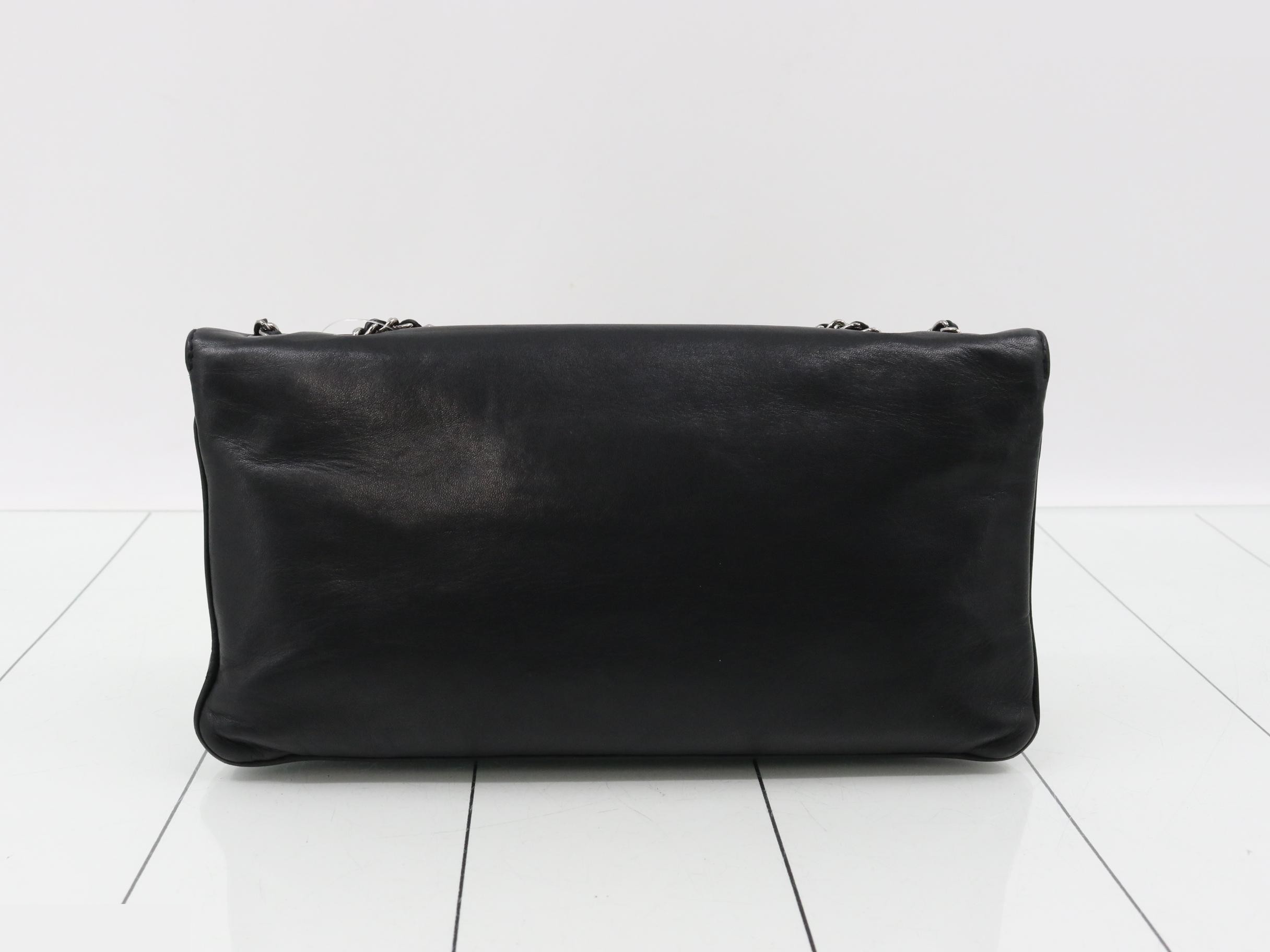 Lambskin Matelassé 2.55 Lock Chain Shoulder Bag, Black, Silver Hardware, Series 9 — view 2