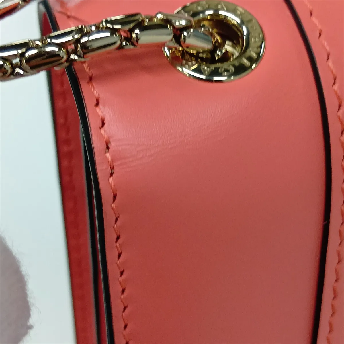 Serpenti Forever Leather Chain Shoulder Bag, Orange, with Mirror — view 14