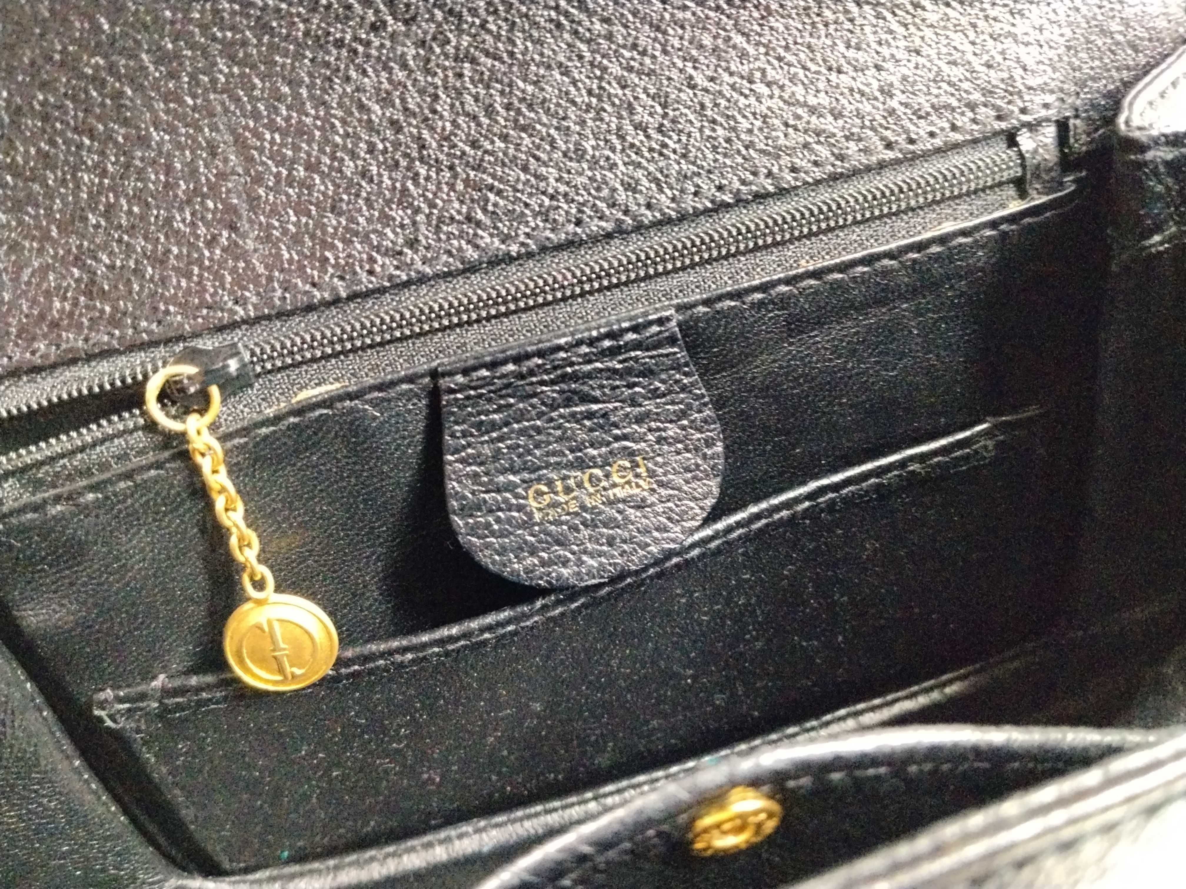 Bamboo Handle Handbag, Black — view 14