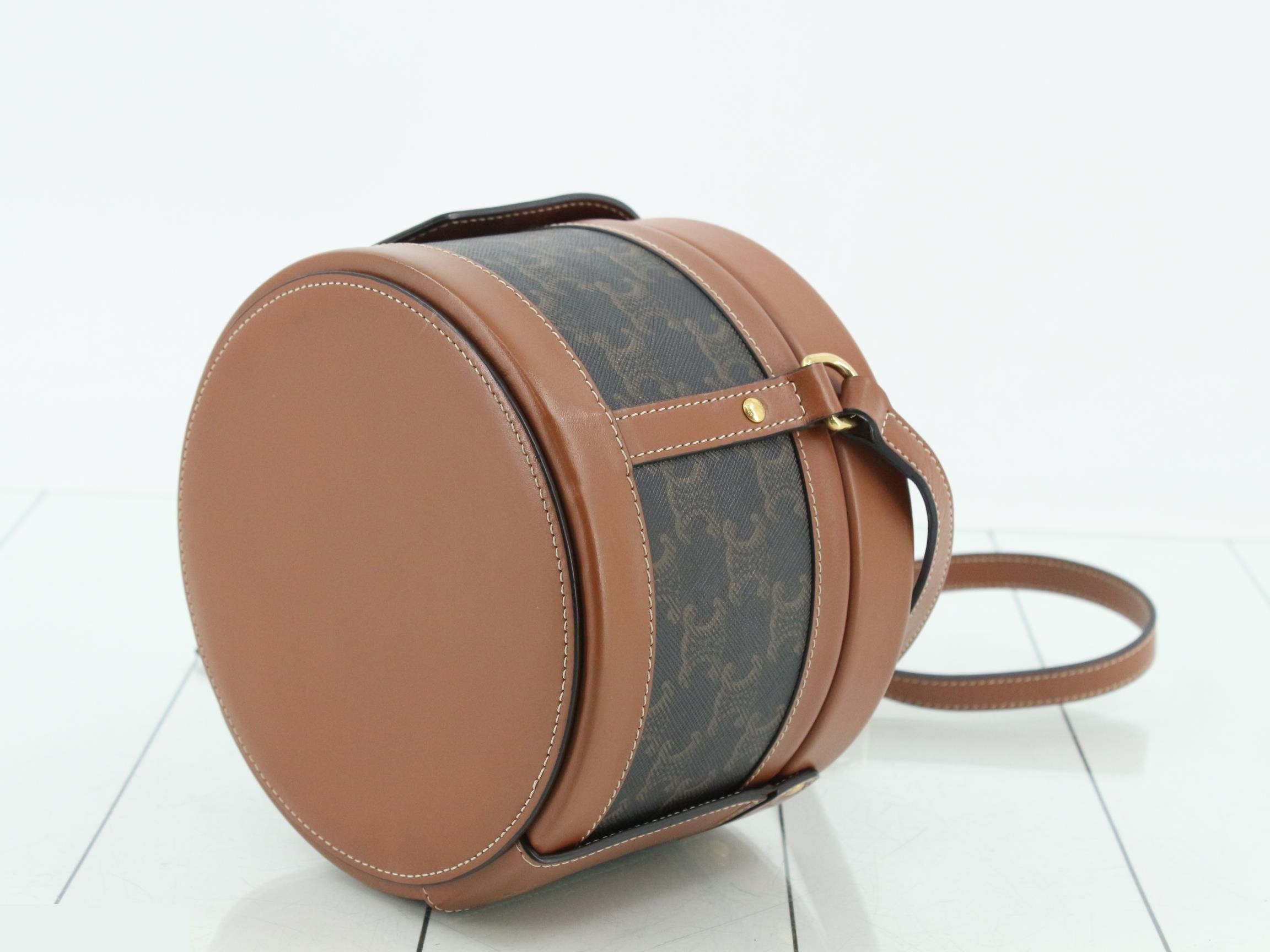 Triomphe Tambour PVC Leather Shoulder Bag — view 6