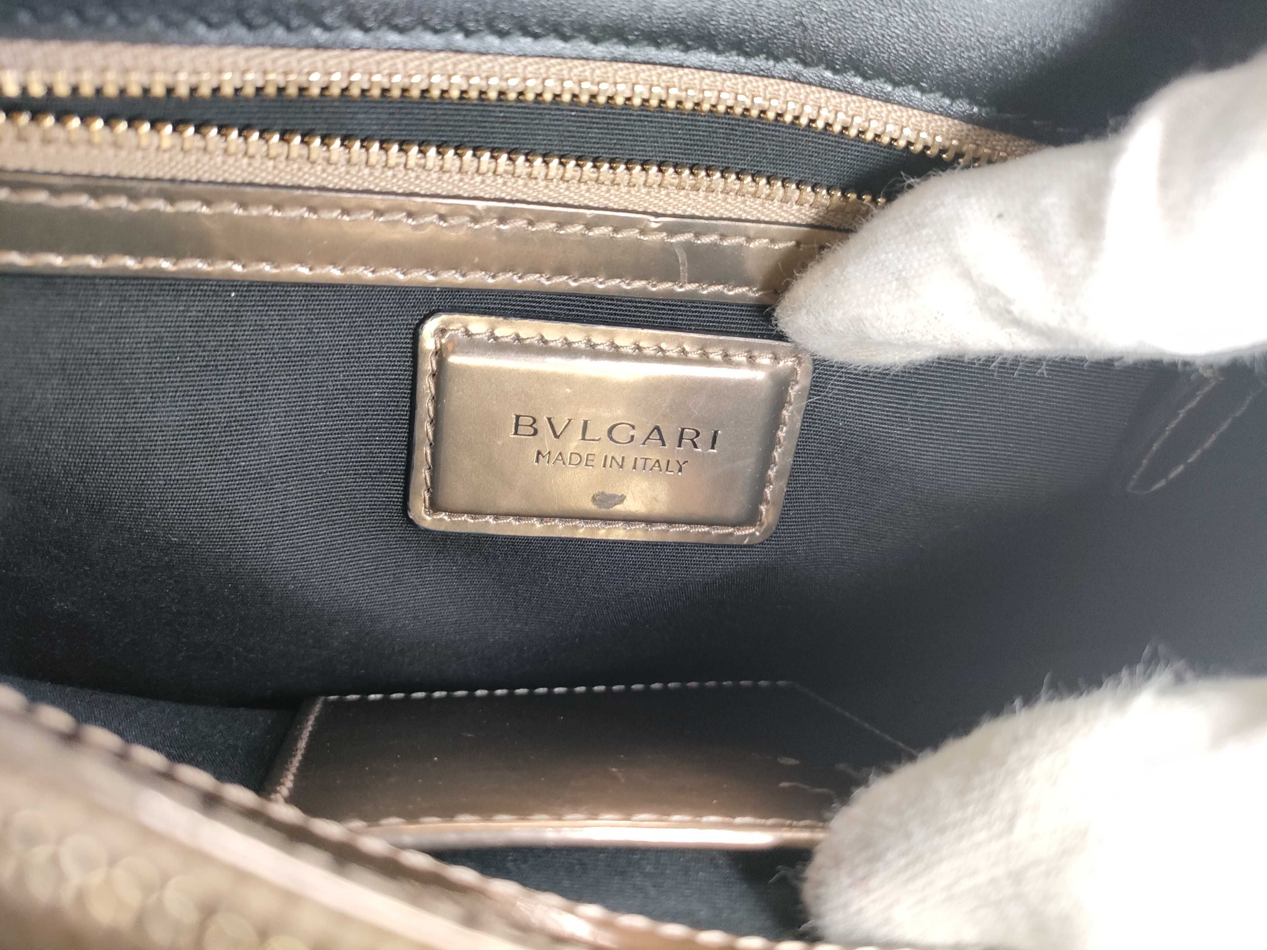 Serpenti Flap Bag Leather Metallic Bronze Shoulder Bag — view 14