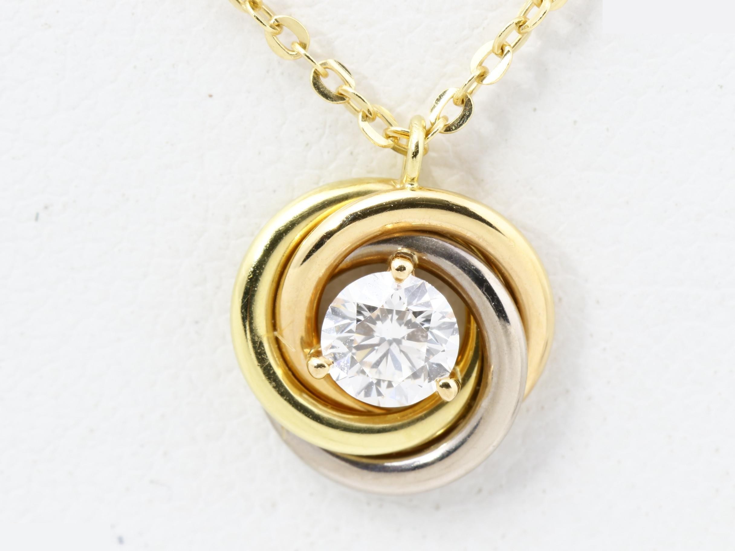 750 1PD Trinity Necklace/Pendant, 2.5g, Chain approx. 40cm — view 2