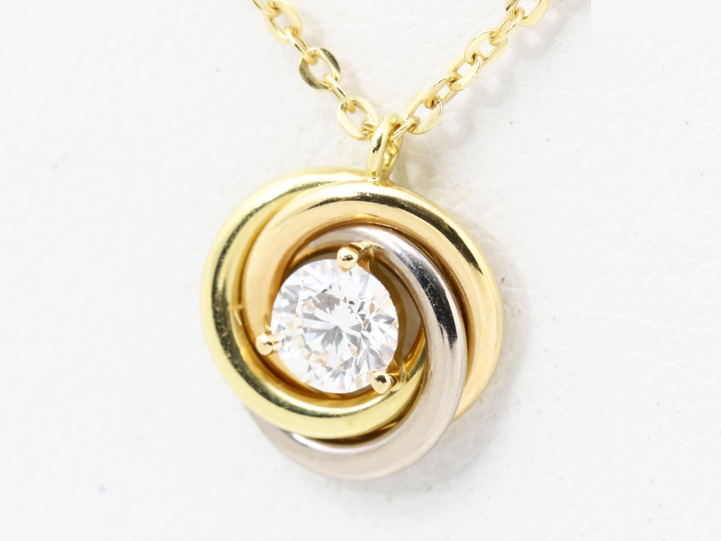 750 1PD Trinity Necklace/Pendant, 2.5g, Chain approx. 40cm — view 3