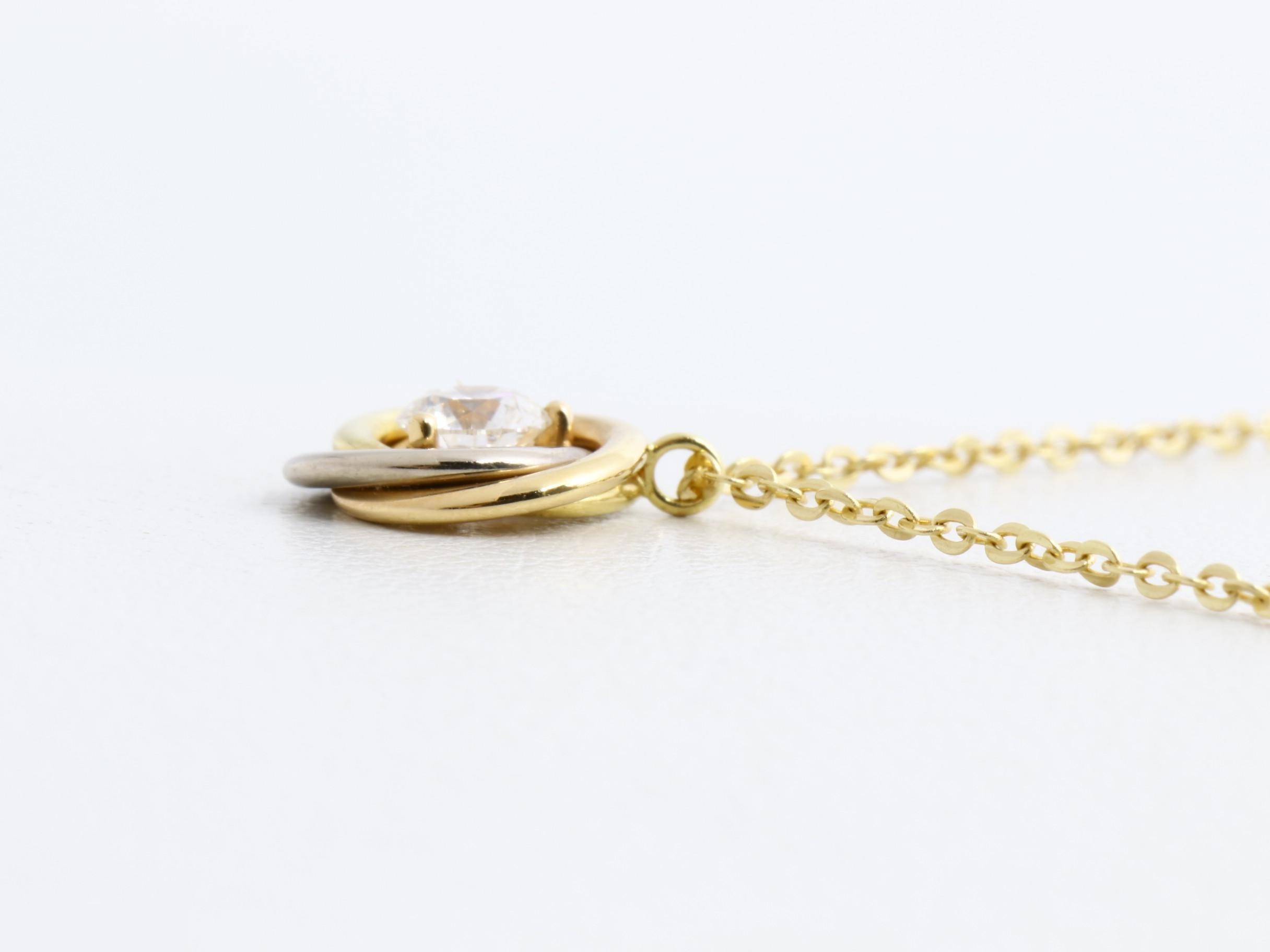 750 1PD Trinity Necklace/Pendant, 2.5g, Chain approx. 40cm — view 4