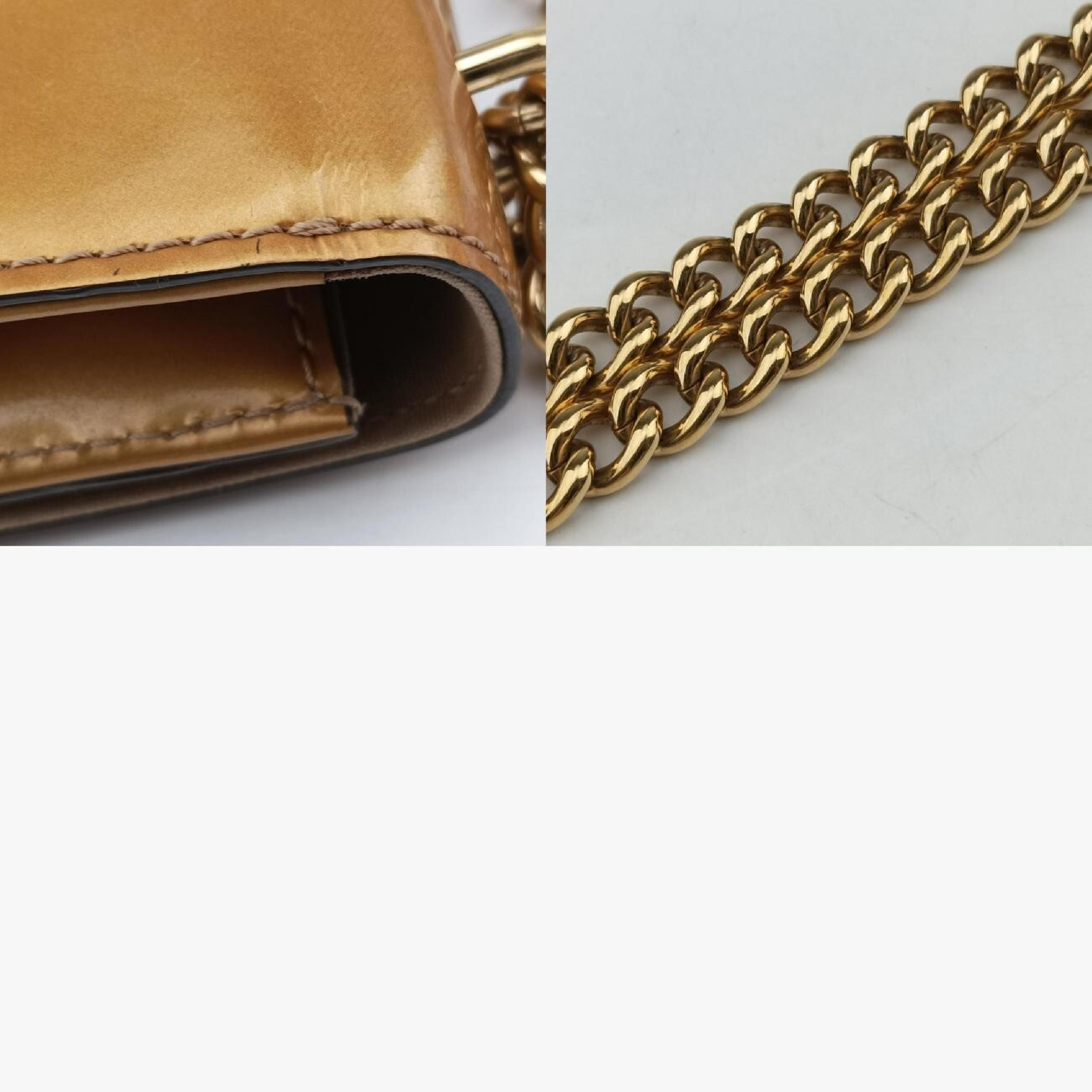 Pochette Louise MM Mustard Yellow Vernis PL4115 Shoulder Bag — view 11