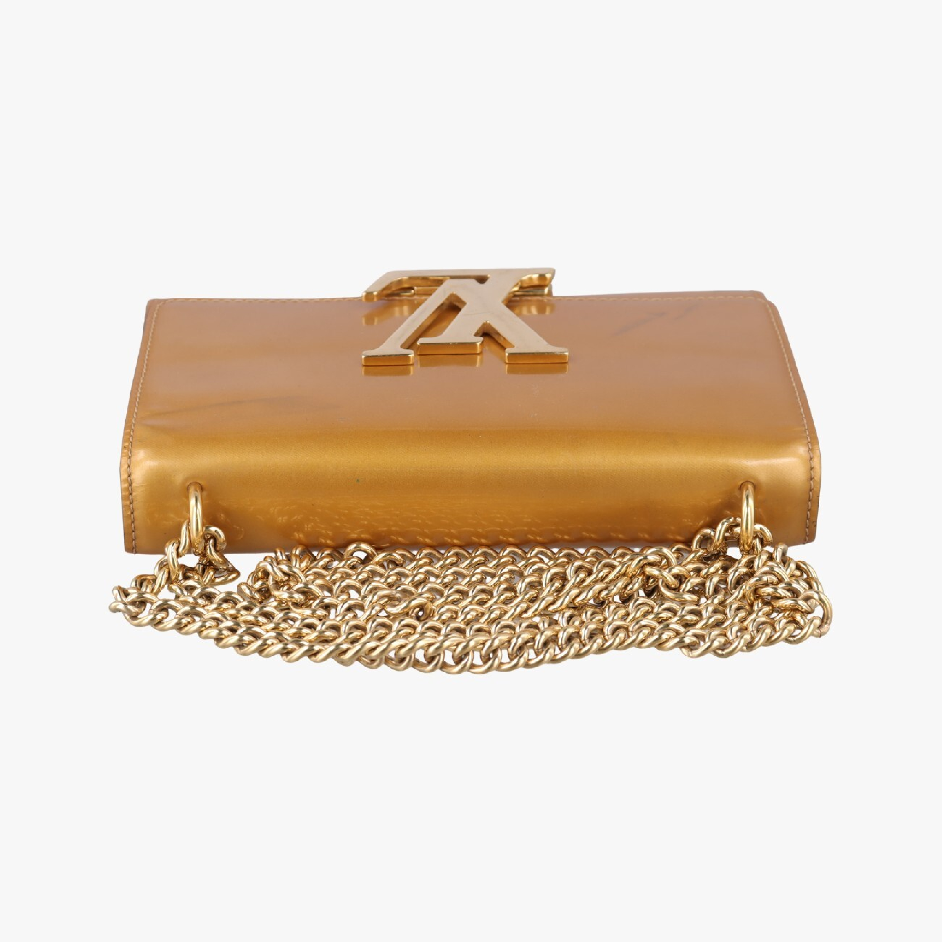 Pochette Louise MM Mustard Yellow Vernis PL4115 Shoulder Bag — view 5