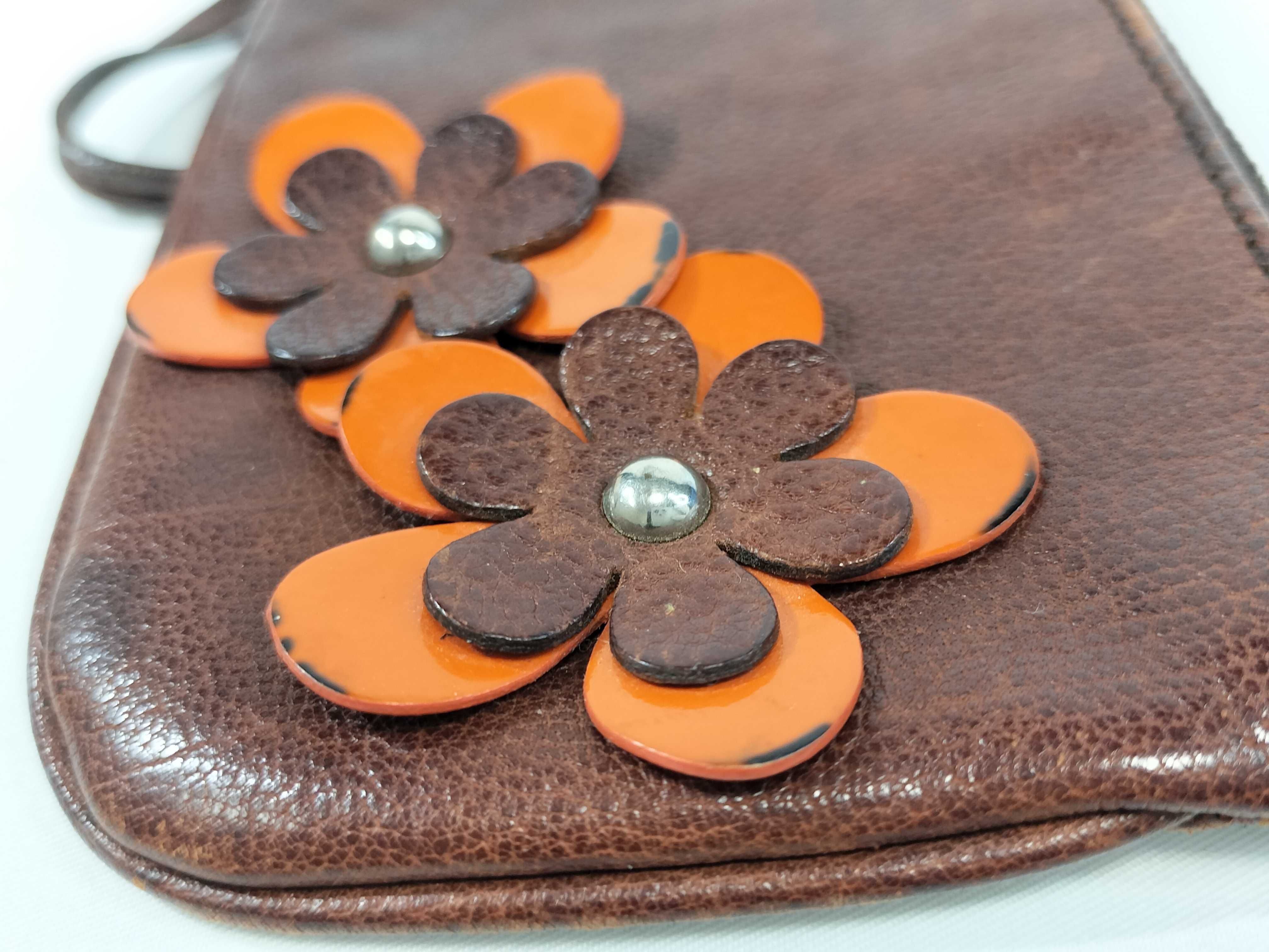 Leather Pouch, Brown Flower Pouch — view 12