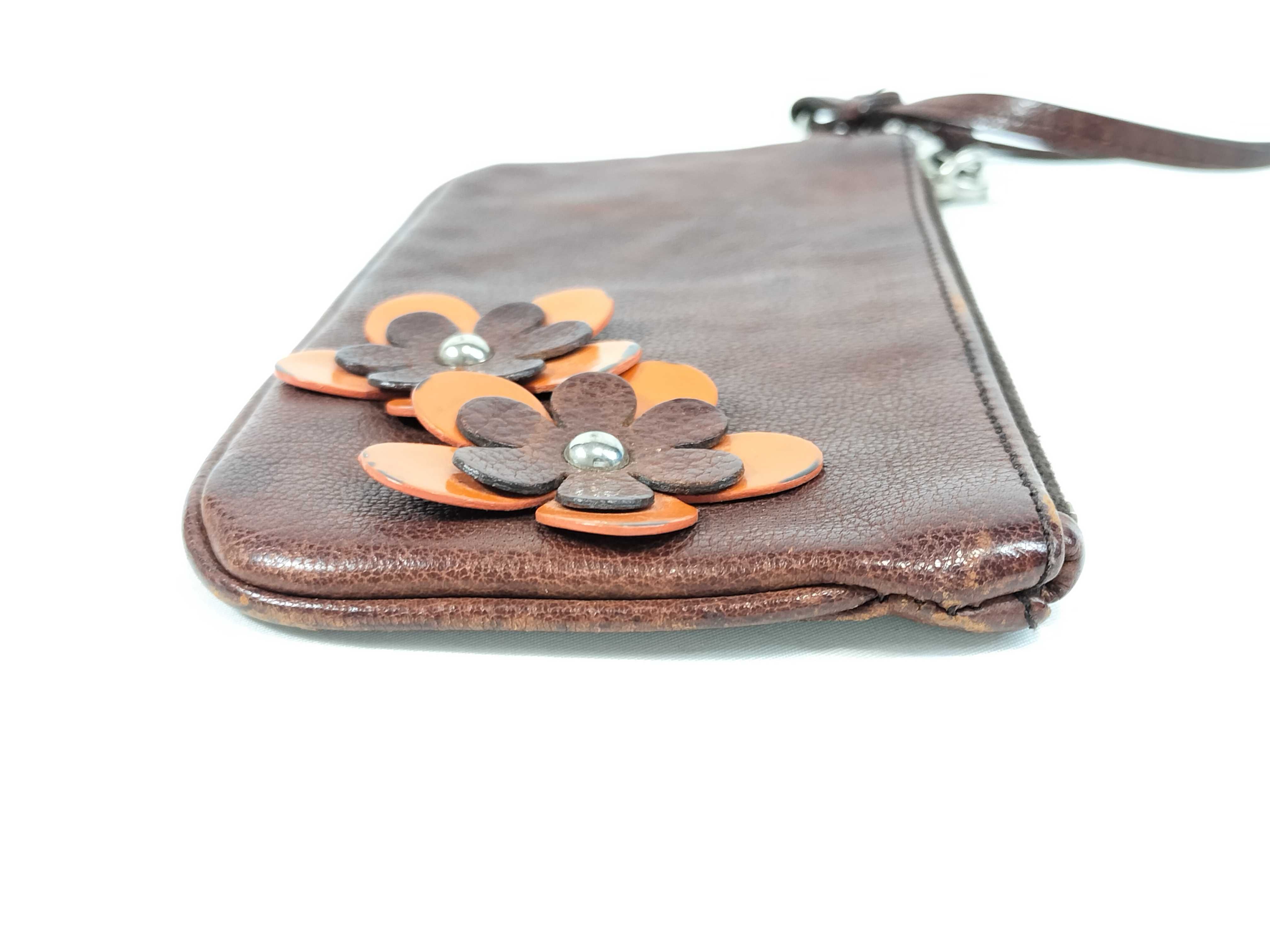 Leather Pouch, Brown Flower Pouch — view 4