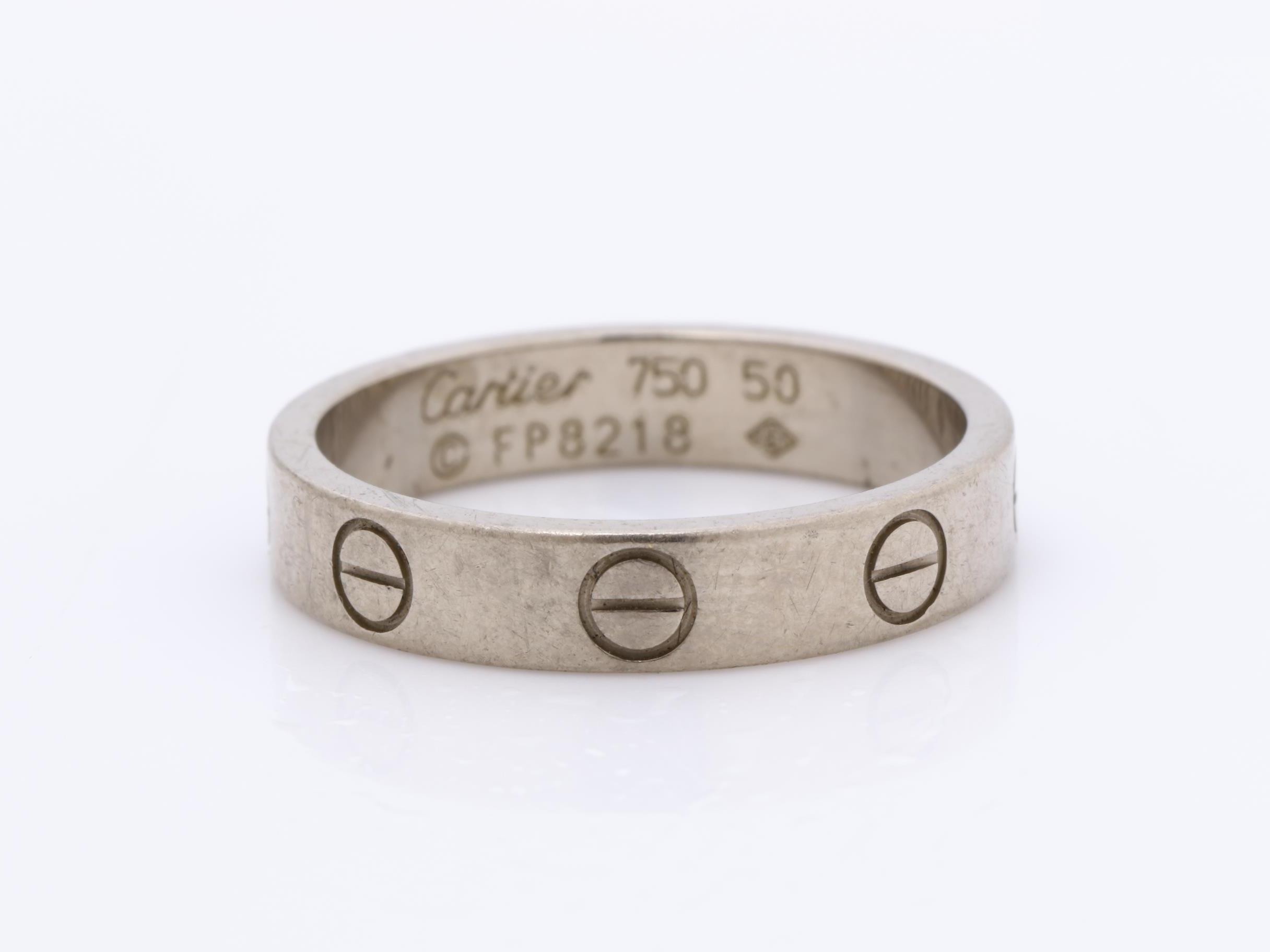 Mini Love Ring, 750WG, 3.9g, #50