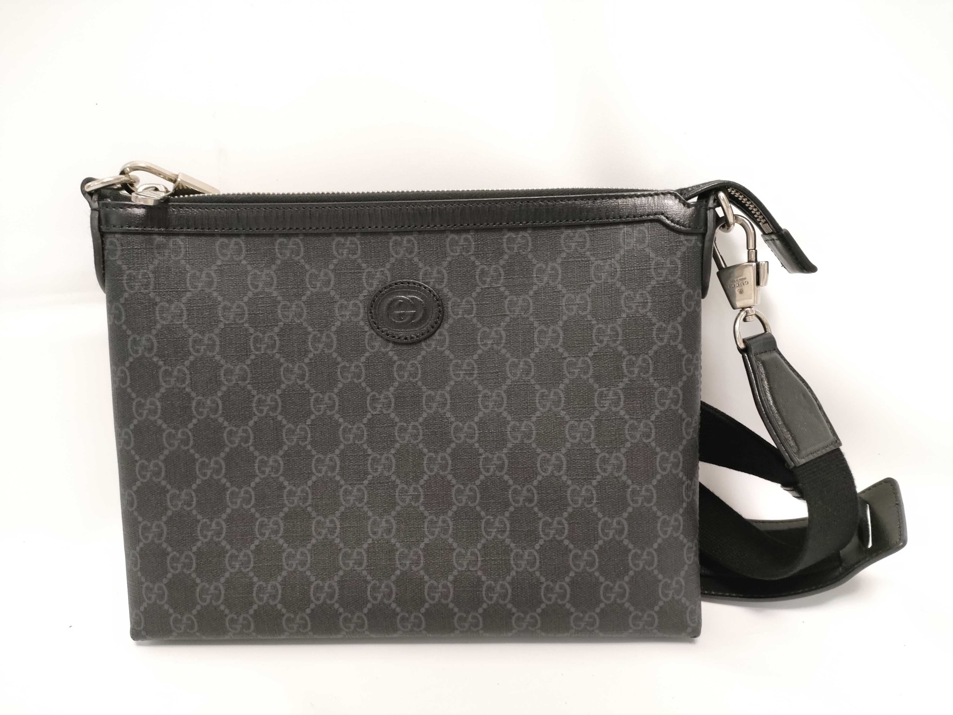 GG Supreme ID- Canvas Supreme Black 30cm Messenger Bag SHW Shoulder Bag