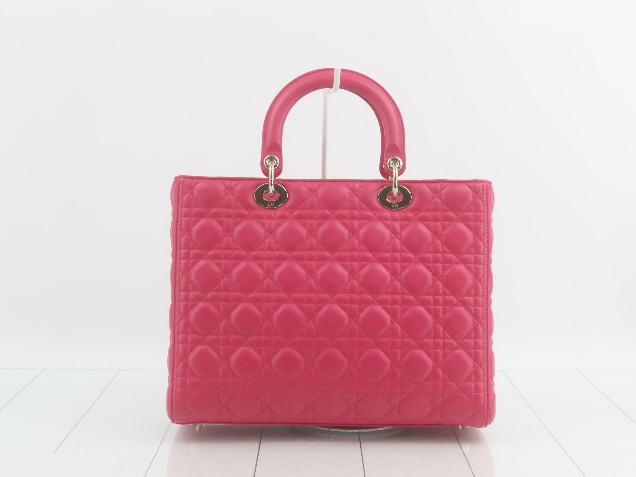 Lady Dior Lambskin 2-Way Leather Large Bag — view 2