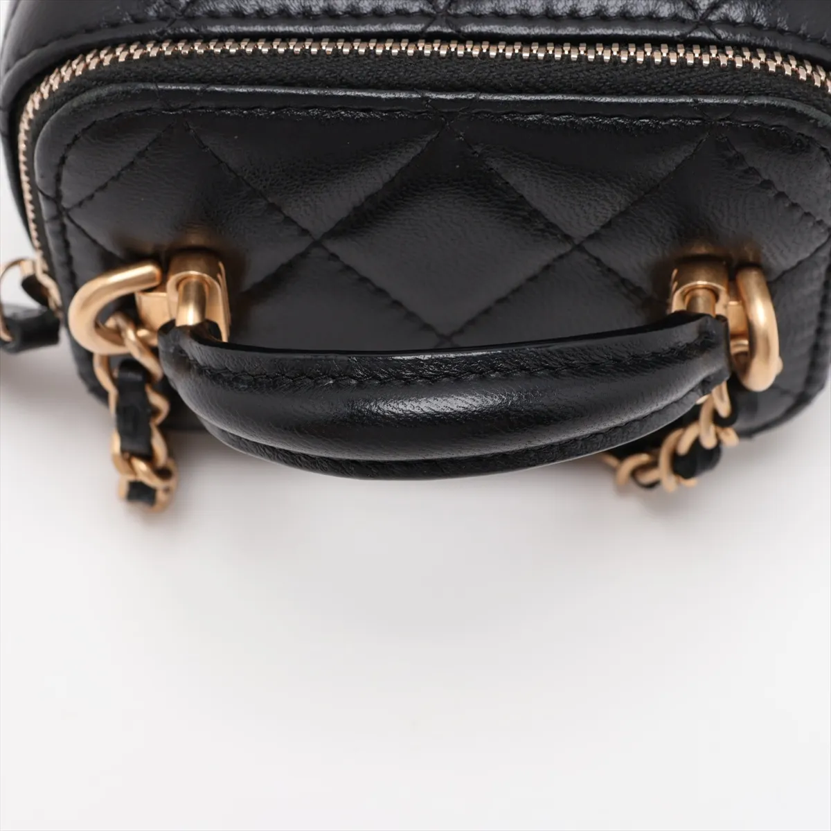Mini Matelassé Lambskin Vanity Bag, Black with Gold Hardware, 31413803, Serial Number 31 — view 5