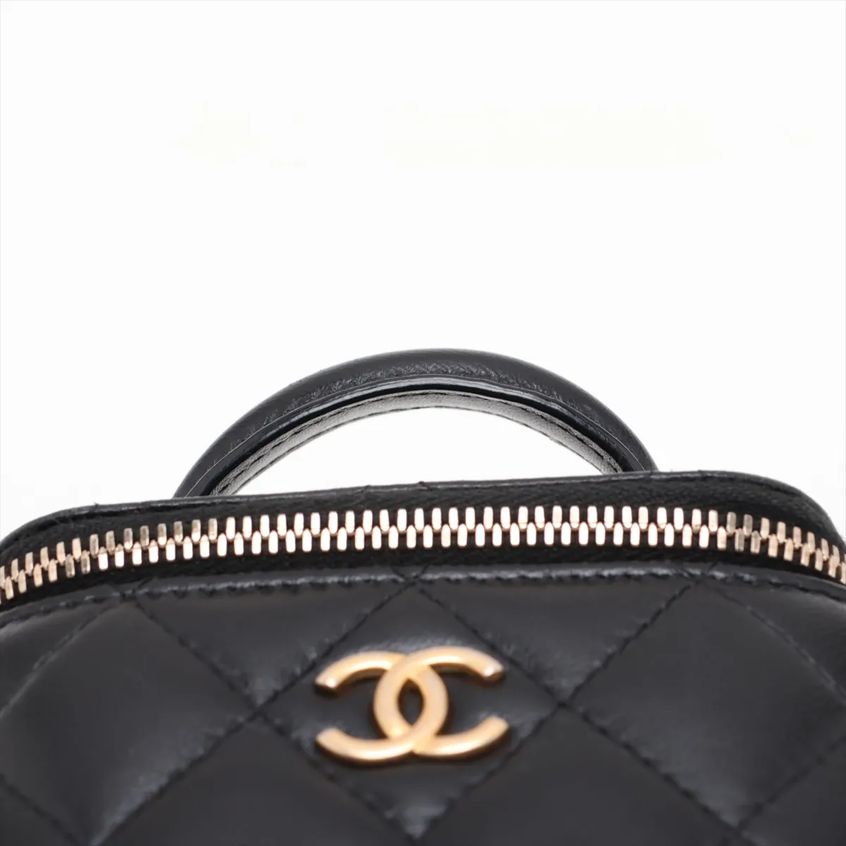 Mini Matelassé Lambskin Vanity Bag, Black with Gold Hardware, 31413803, Serial Number 31 — view 6