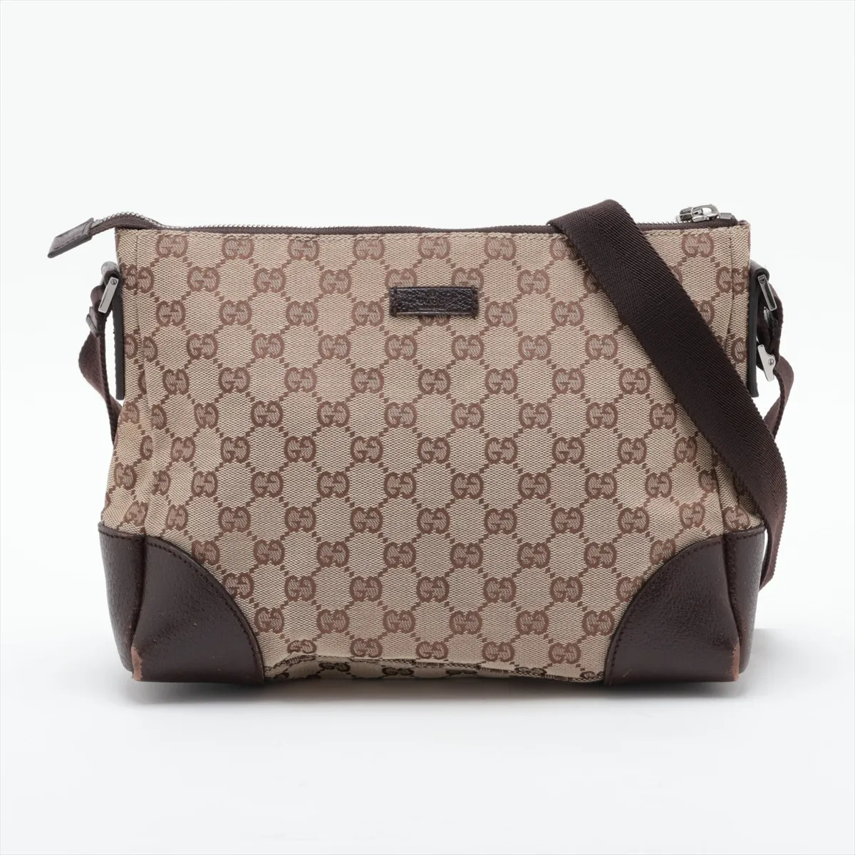 GG Canvas 114273 Canvas Shoulder Bag Beige x Brown