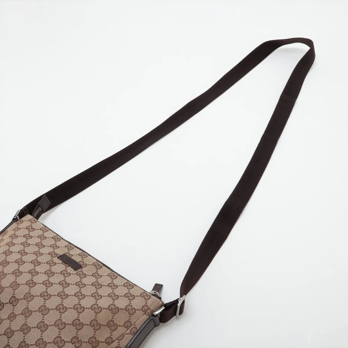 GG Canvas 114273 Canvas Shoulder Bag Beige x Brown — view 5